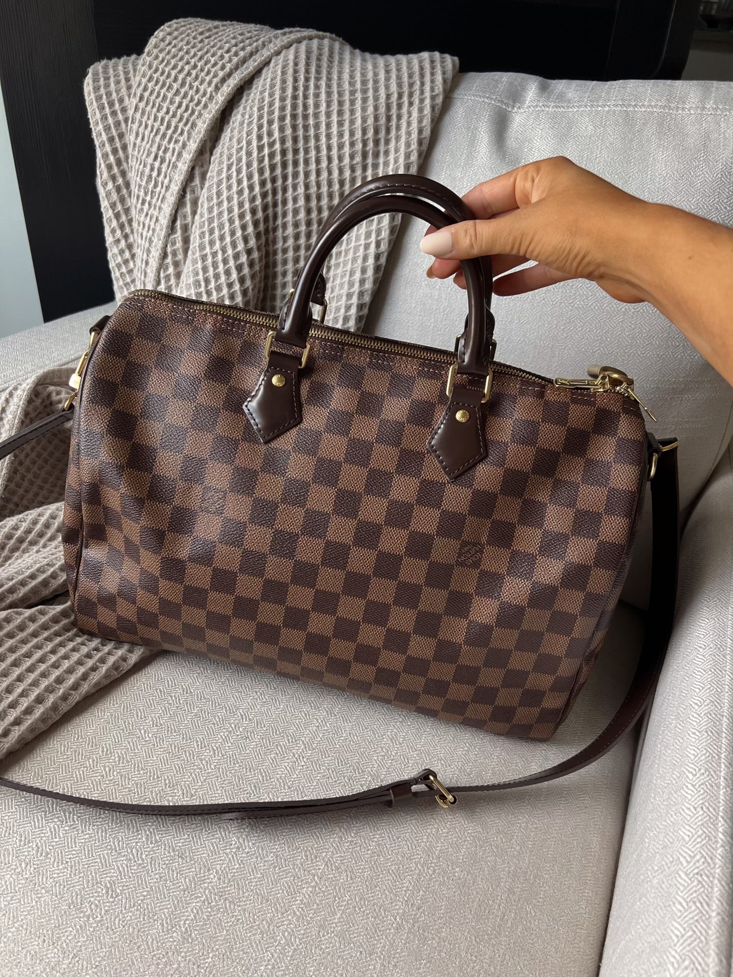 Louis Vuitton Speedy 35 Damier Ebene Bandouliere