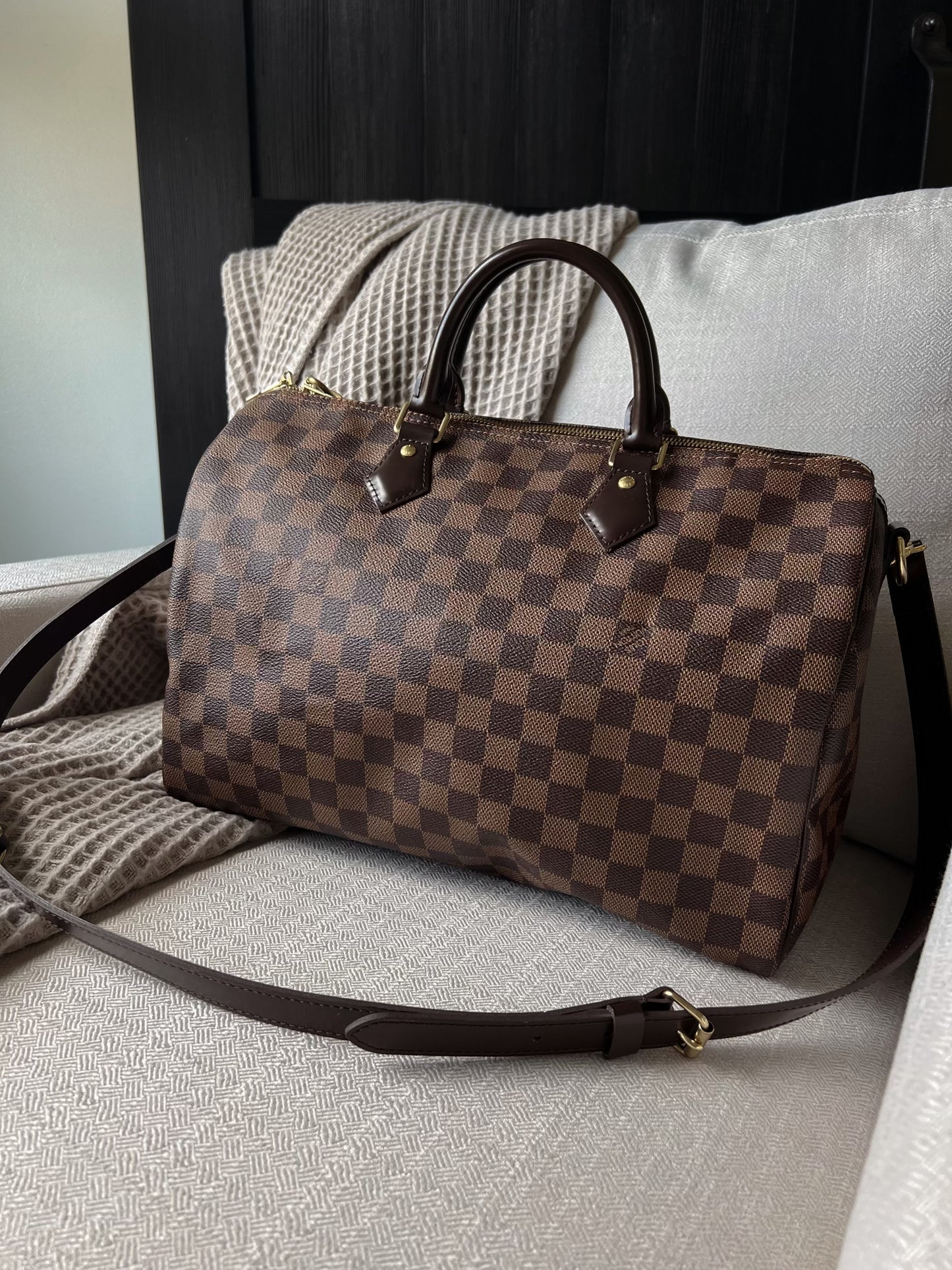 Louis Vuitton Speedy 35 Damier Ebene Bandouliere
