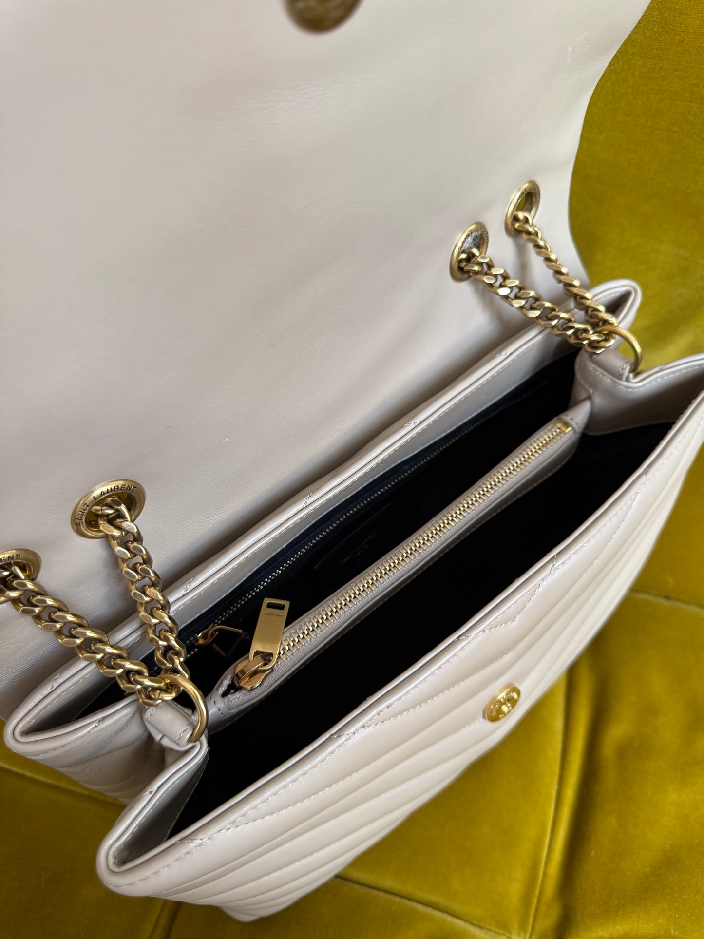 YSL LouLou Chevron Medium