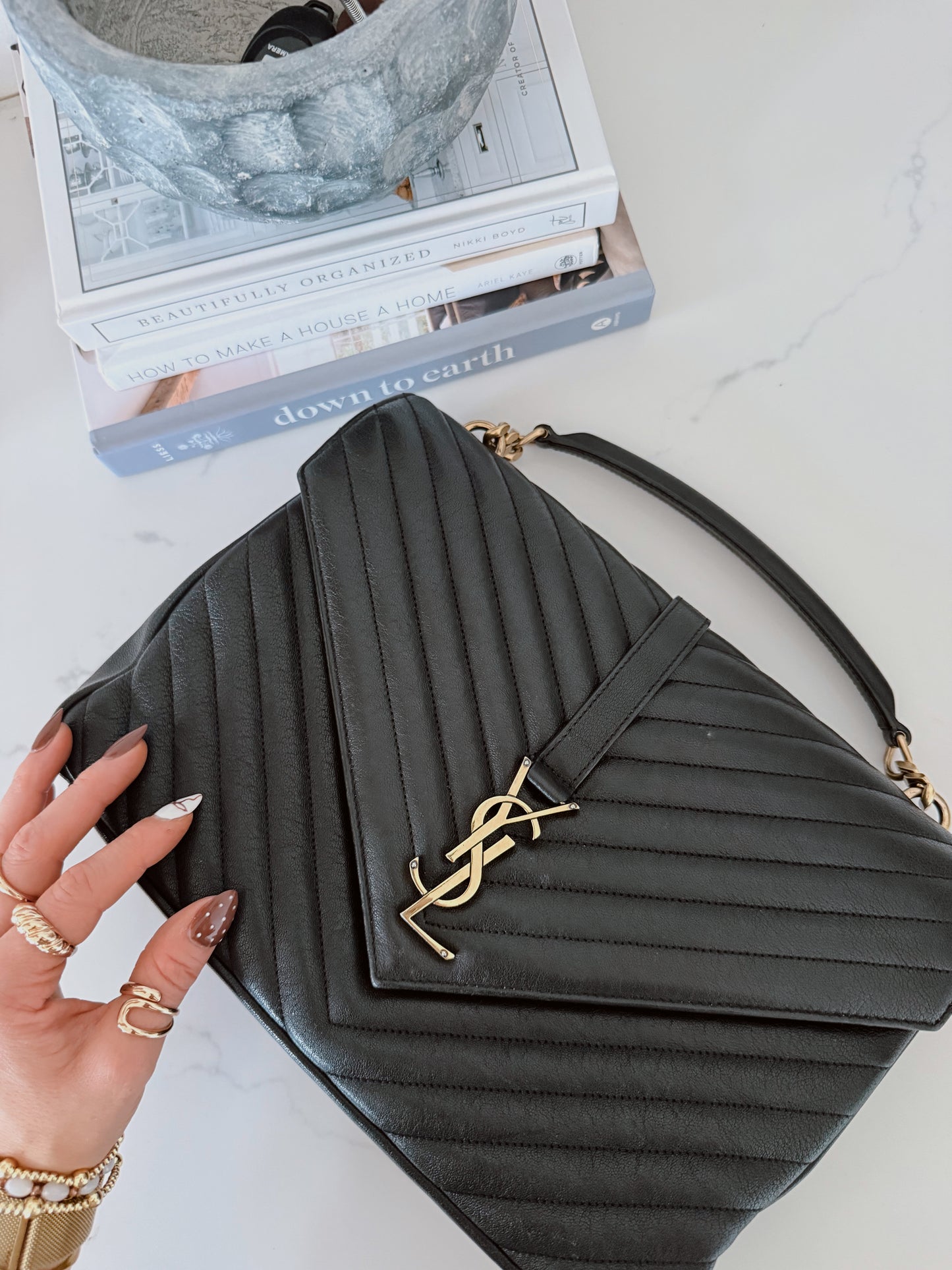 YSL Classic Monogram College Bag
Matelasse Chevron Leather
Large