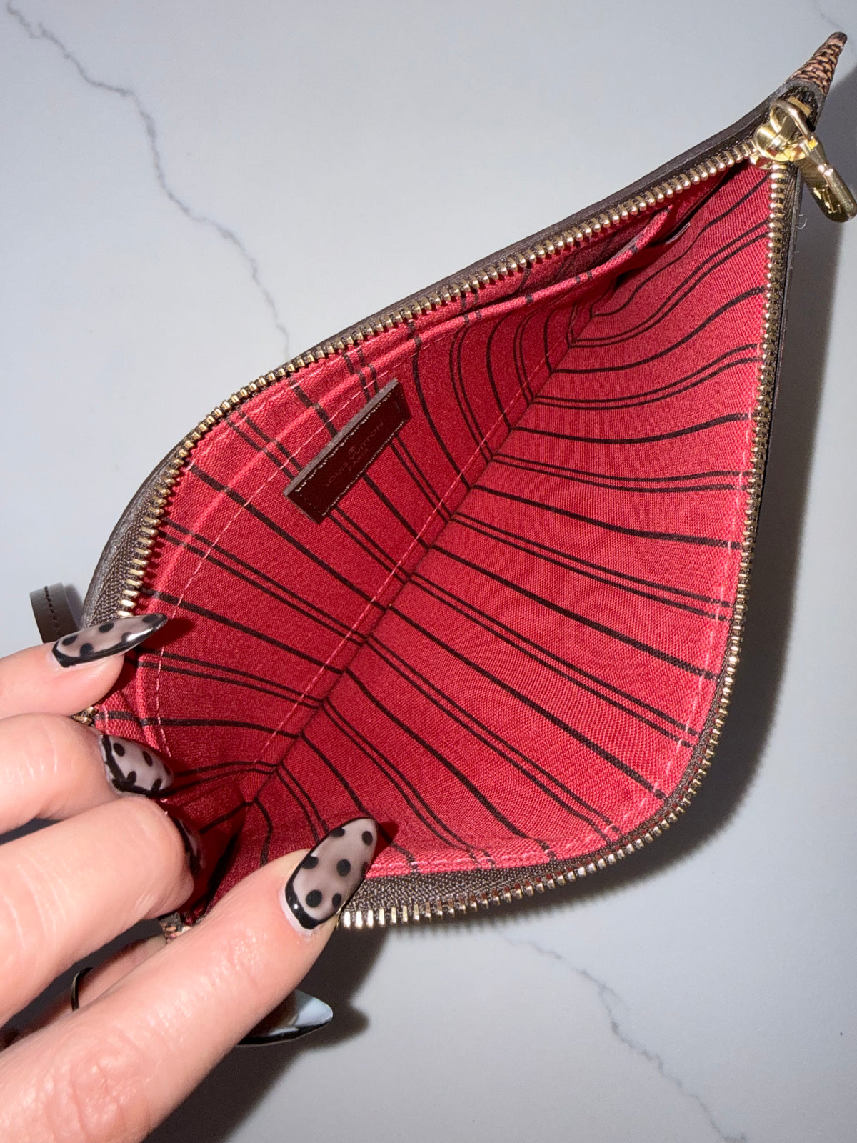 Louis Vuitton Neverfull Wristlet Damier Ebene