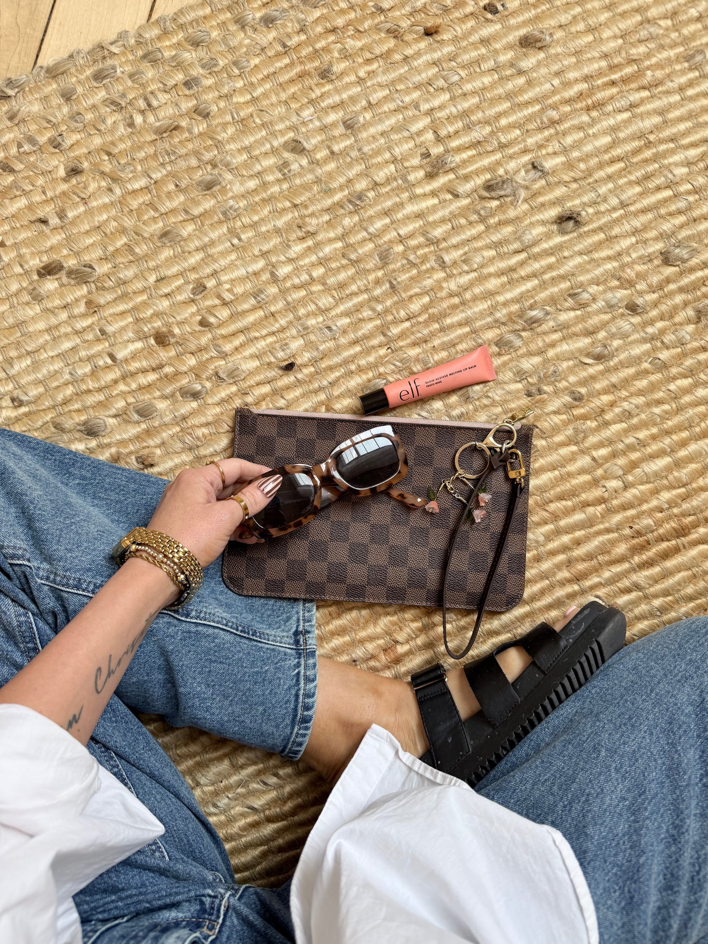 Louis Vuitton Wristlet Damier Ebene Ballerine