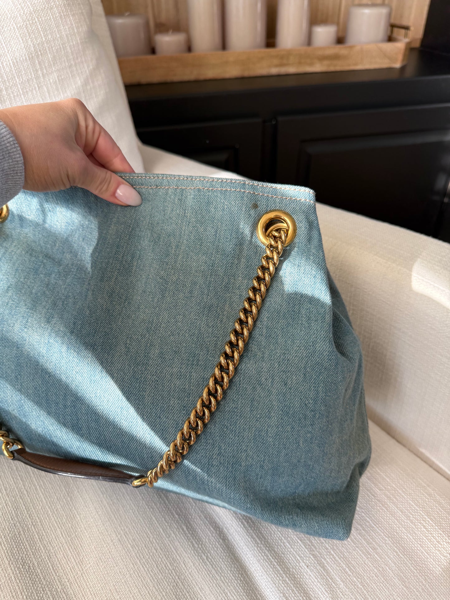 Gucci Soho Denim Chain Bag