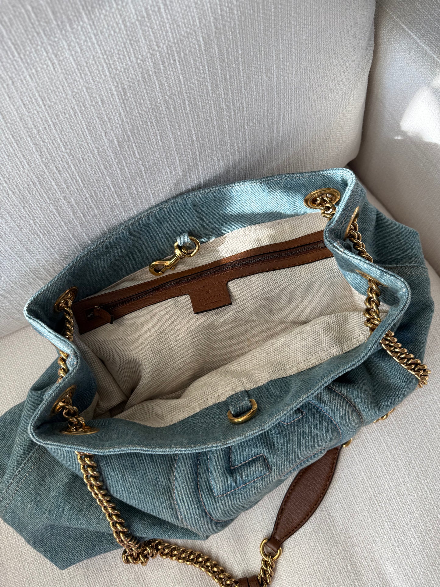 Gucci Soho Denim Chain Bag