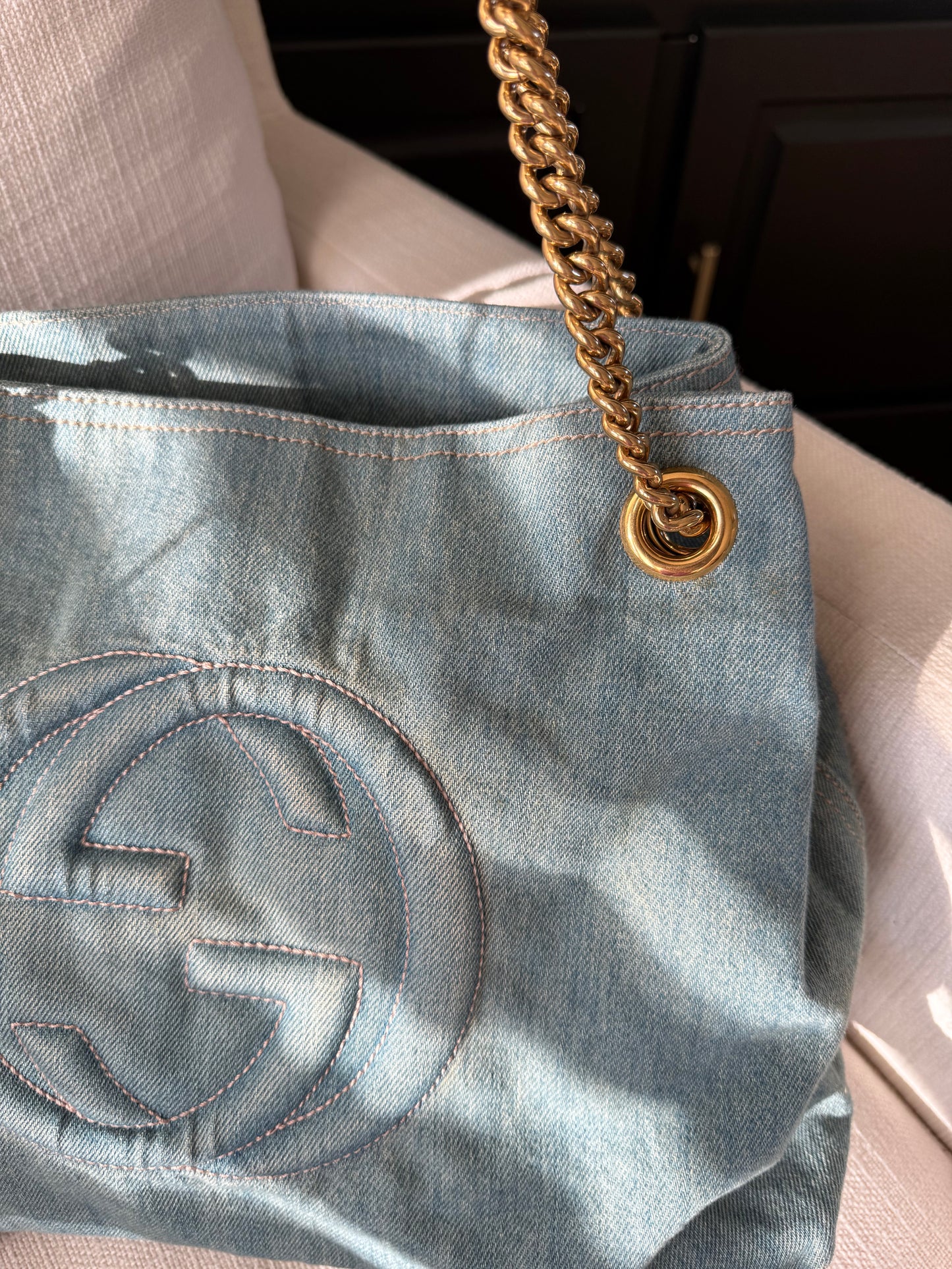 Gucci Soho Denim Chain Bag