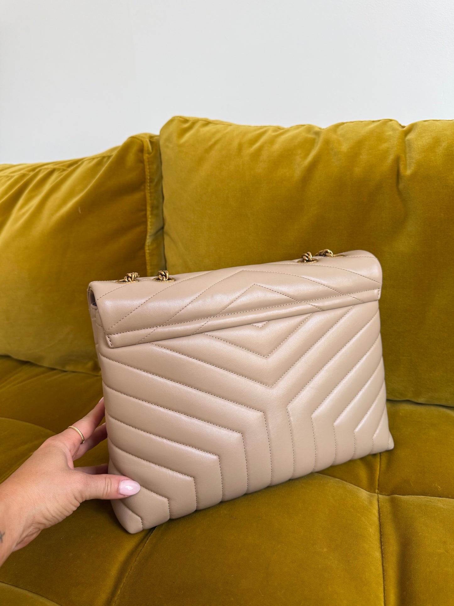 YSL LouLou Chevron Medium