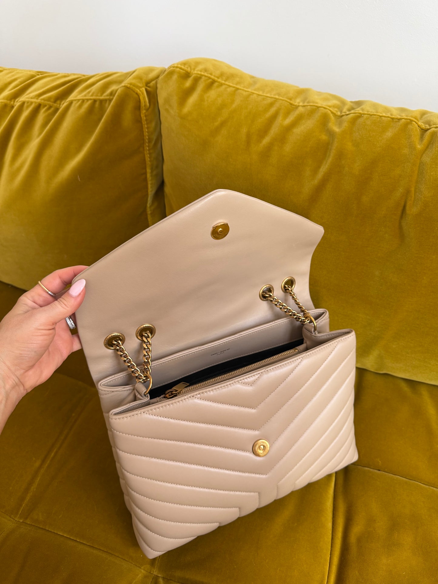 YSL LouLou Chevron Medium