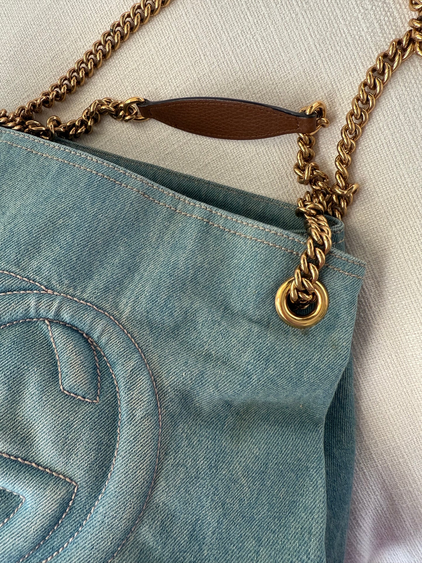 Gucci Soho Denim Chain Bag