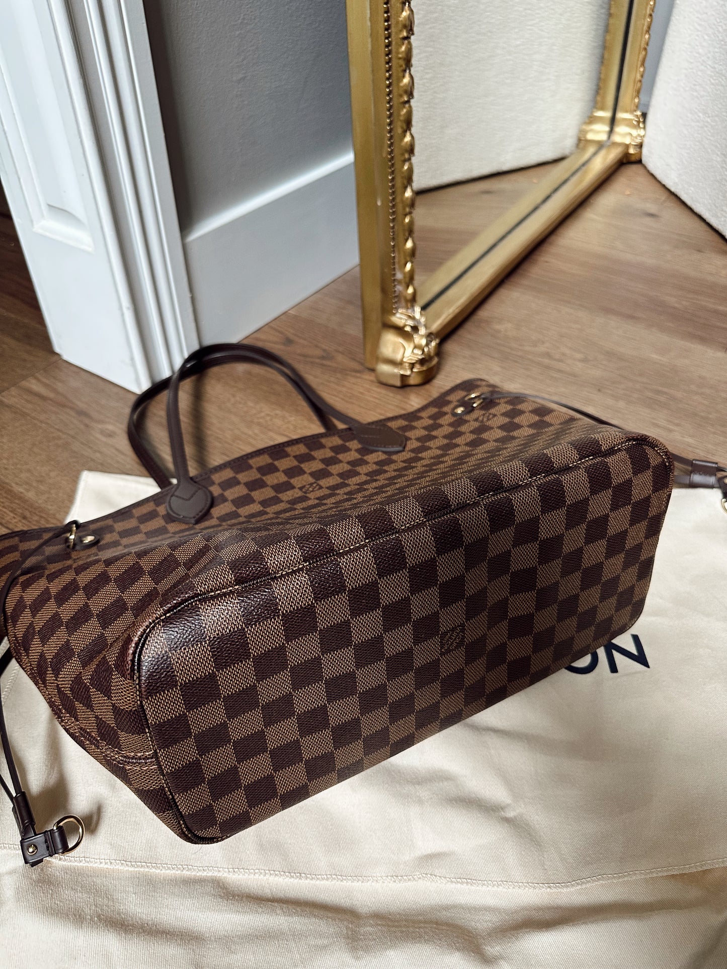 Louis Vuitton Neverfull MM Damier Ebene Rose Ballerine