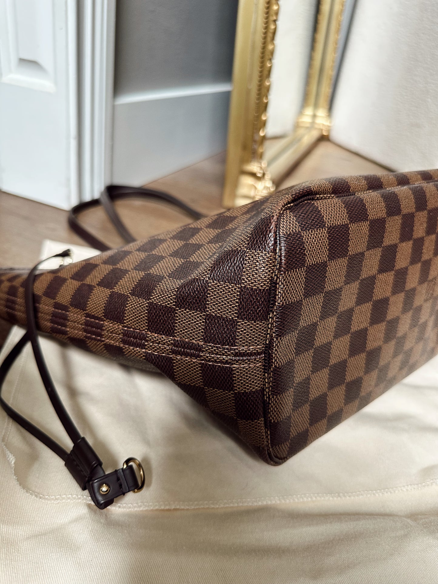 Louis Vuitton Neverfull MM Damier Ebene Rose Ballerine