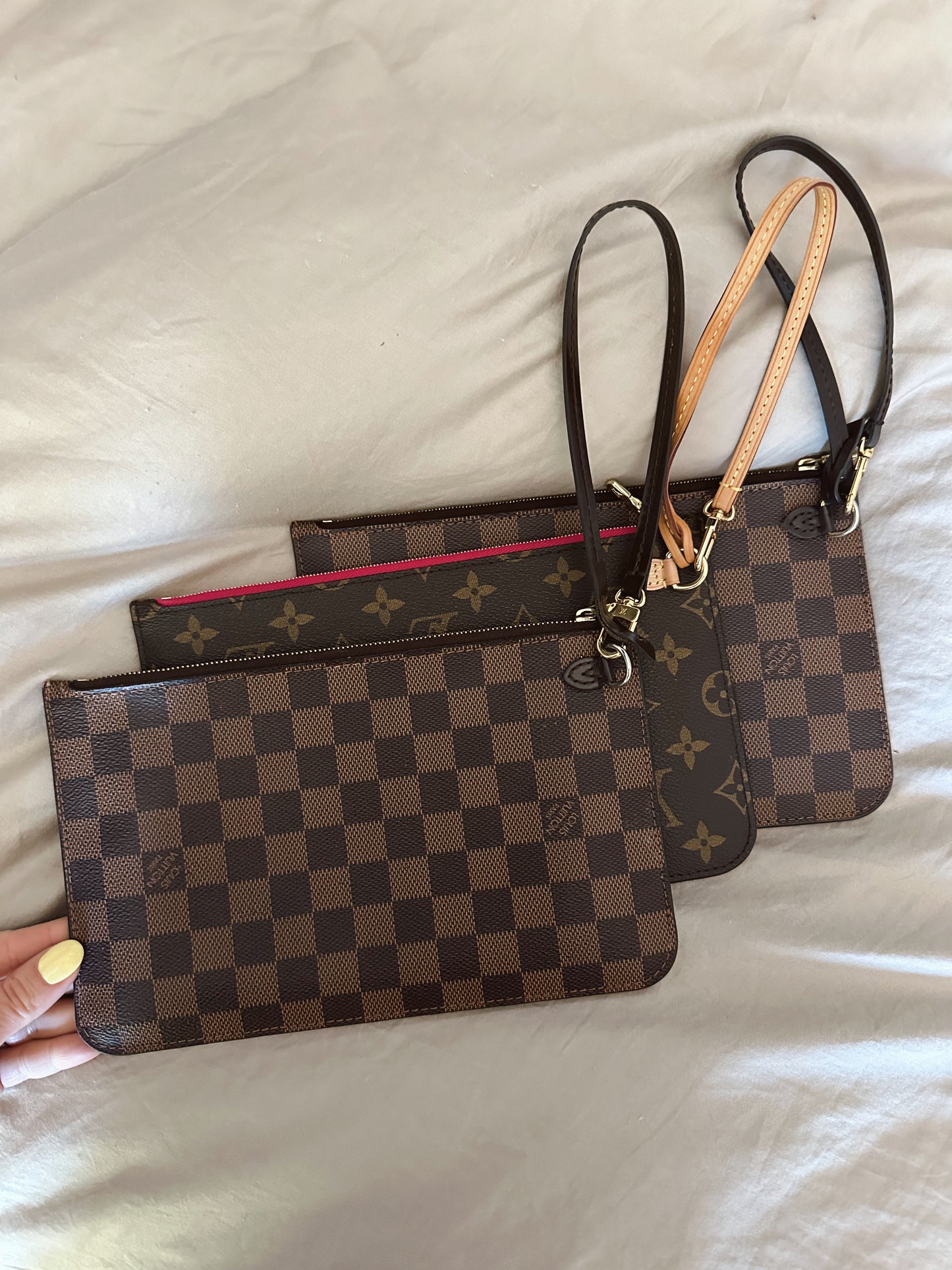 Louis Vuitton Neverfull Wristlet Damier Ebene