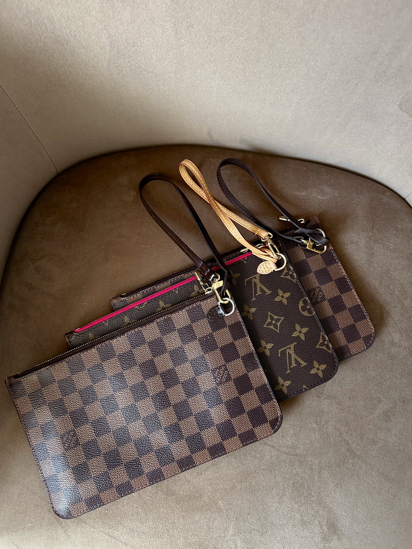 Louis Vuitton Neverfull Wristlet Damier Ebene