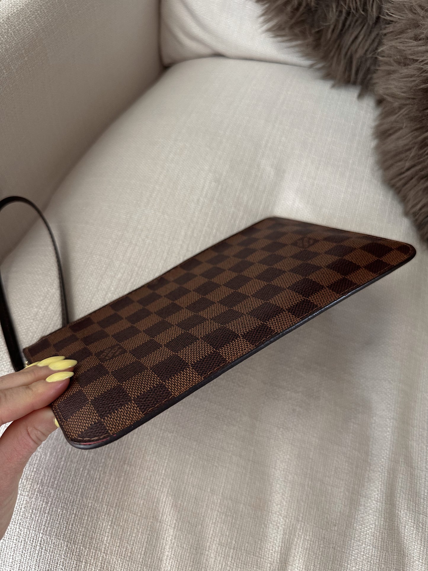 Louis Vuitton Neverfull Wristlet Damier Ebene