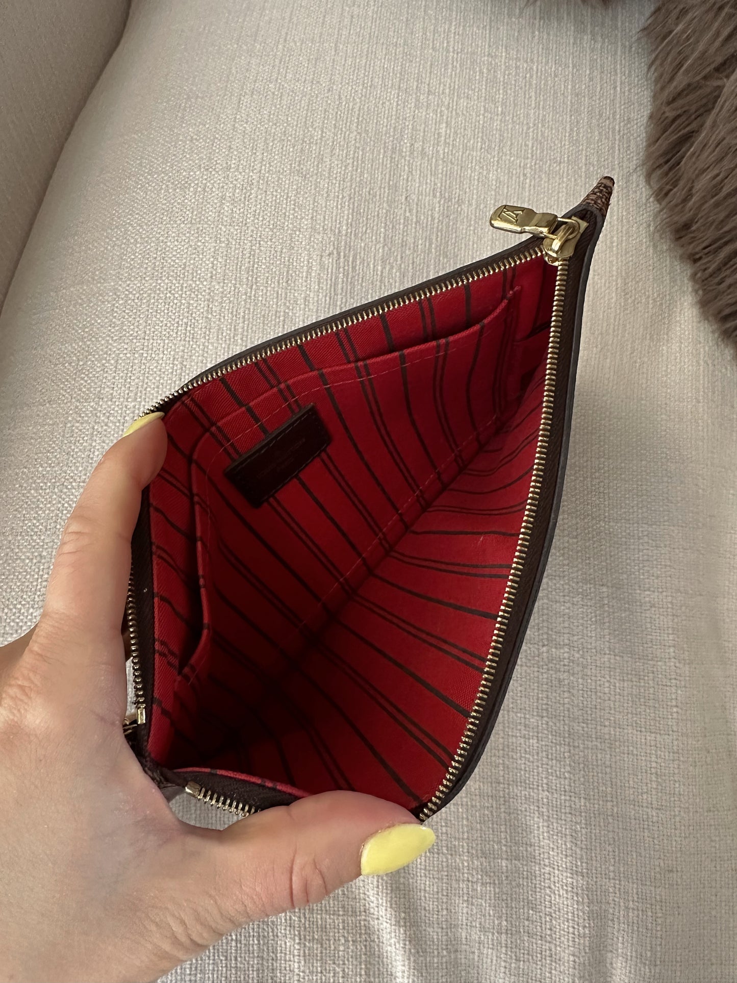 Louis Vuitton Neverfull Wristlet Damier Ebene