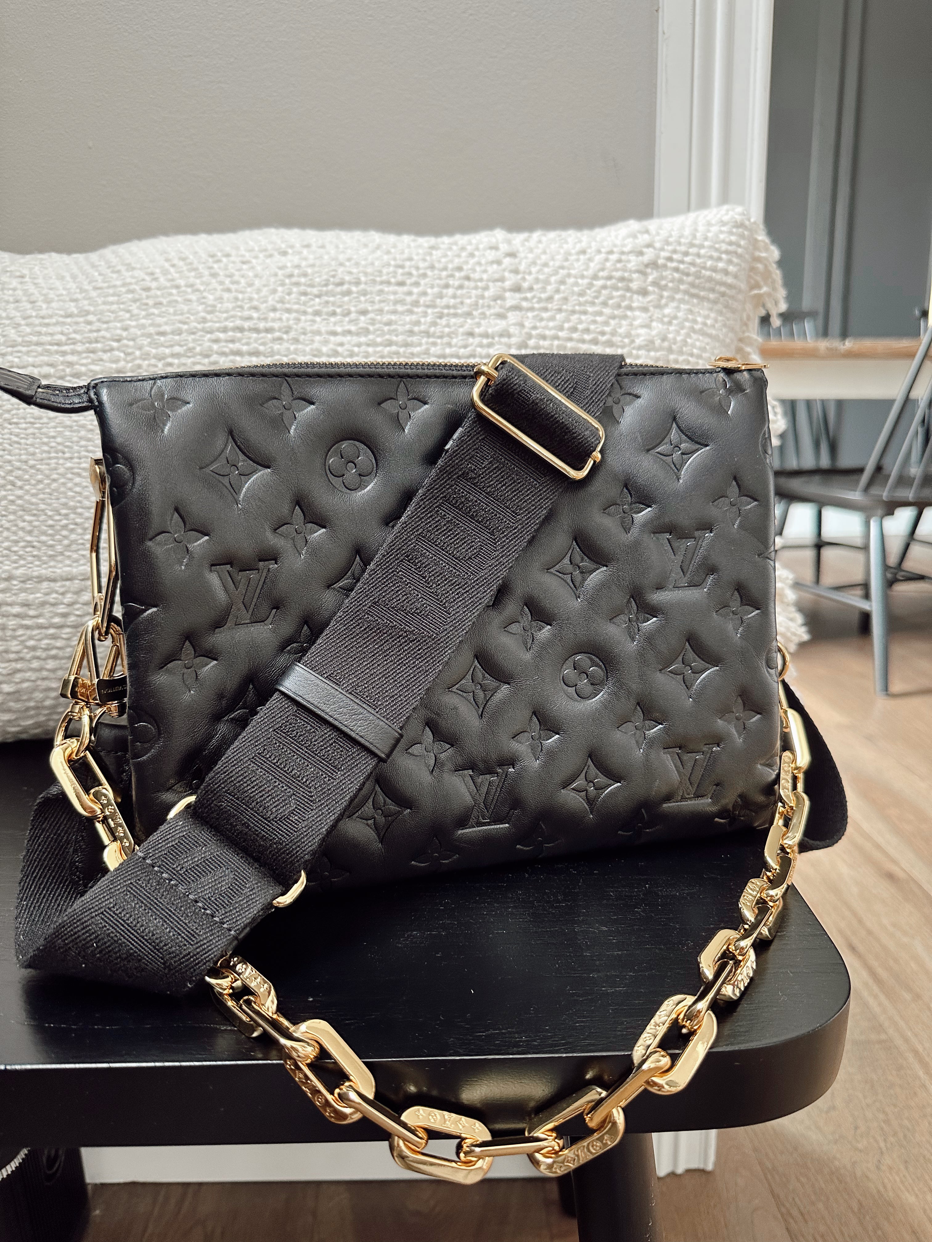 Louis+Vuitton+Coussin+Pouch+Mini+Black+Leather for sale online