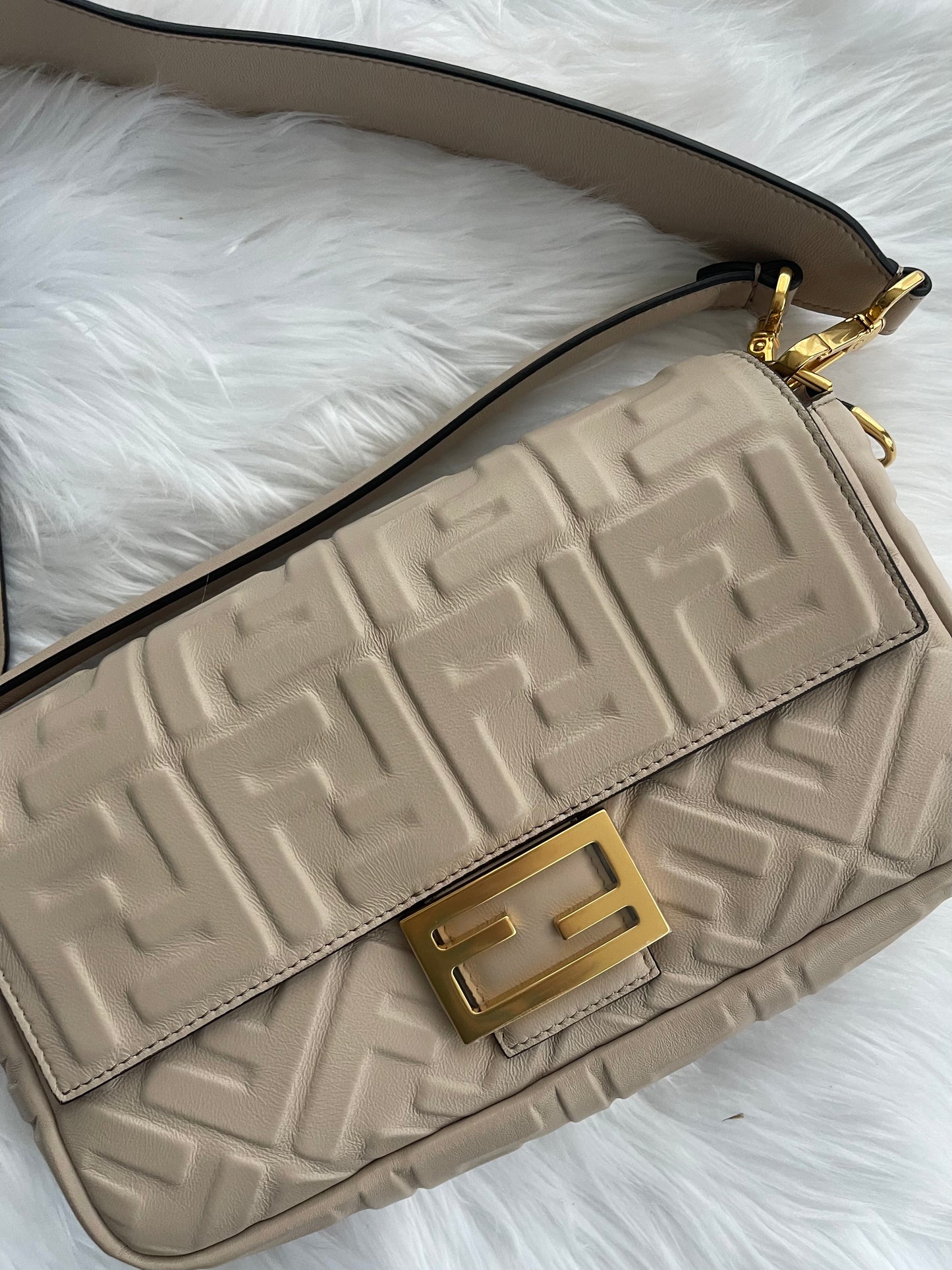Fendi Baguette Nappa Leather Beige