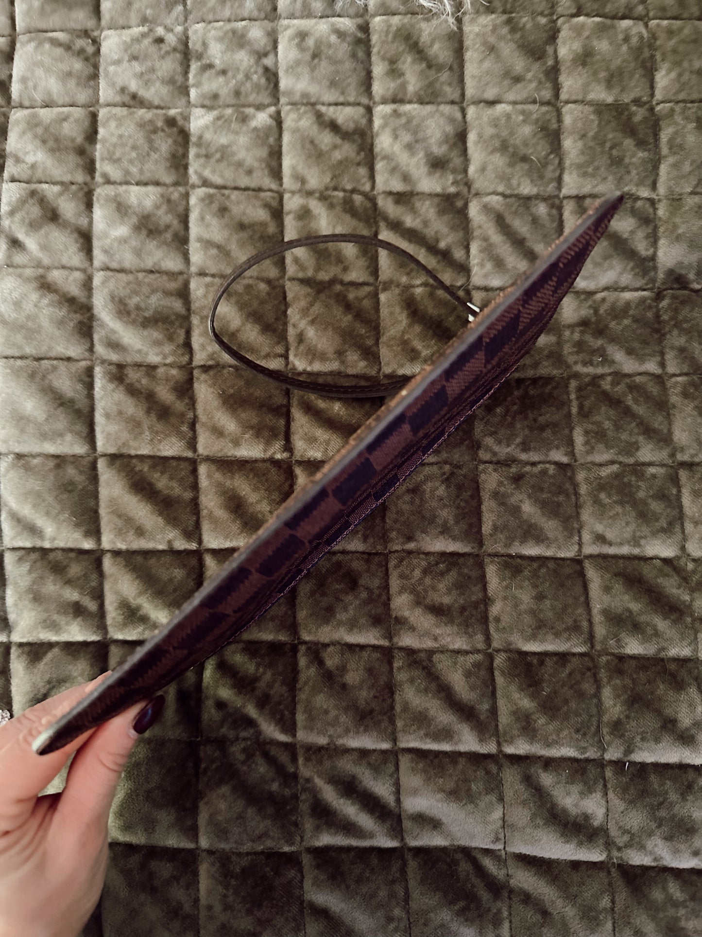 Louis Vuitton Neverfull Wristlet Damier Ebene Cherry