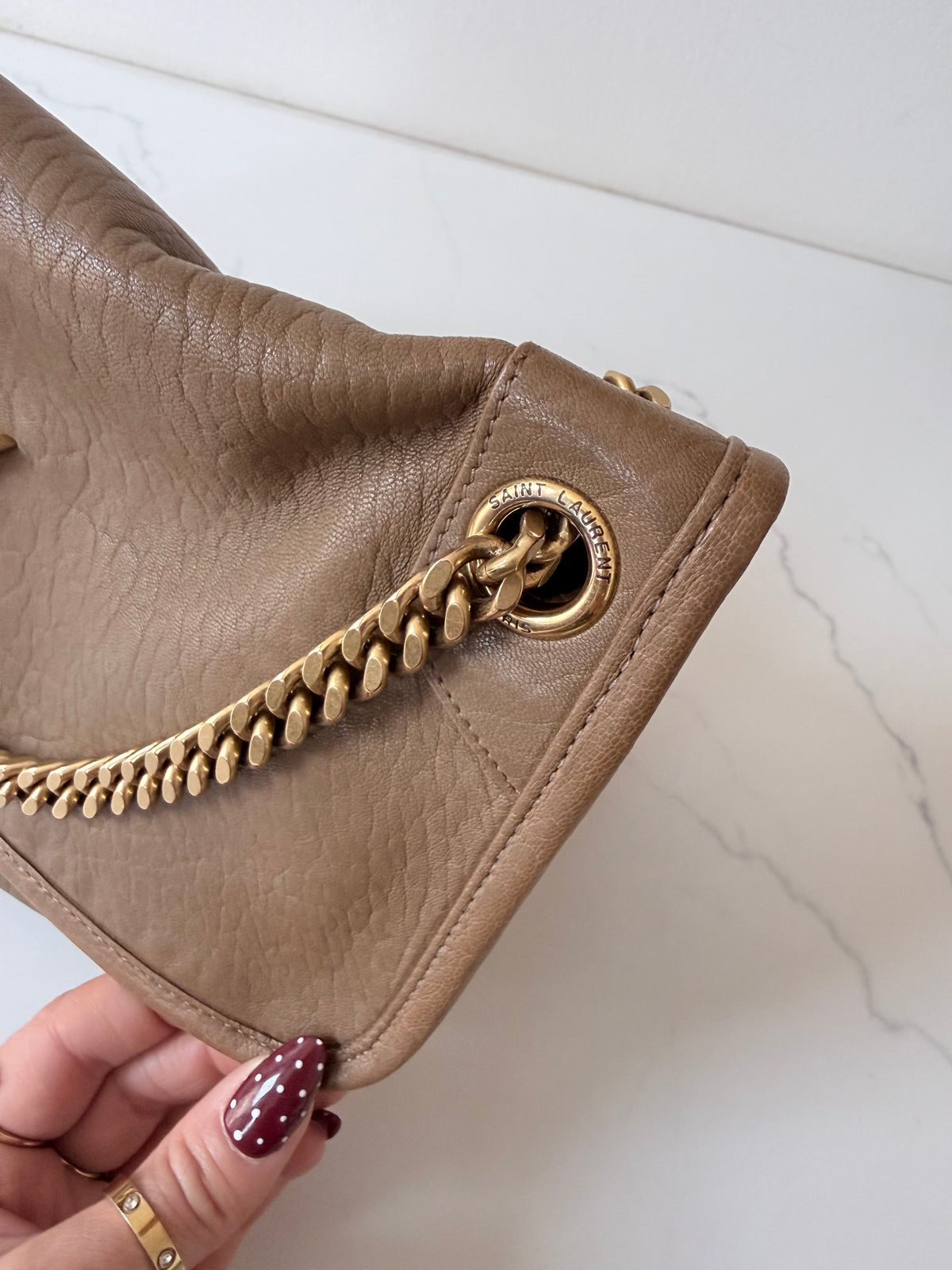 YSL Niki Medium Grained Lambskin
Dark Cork