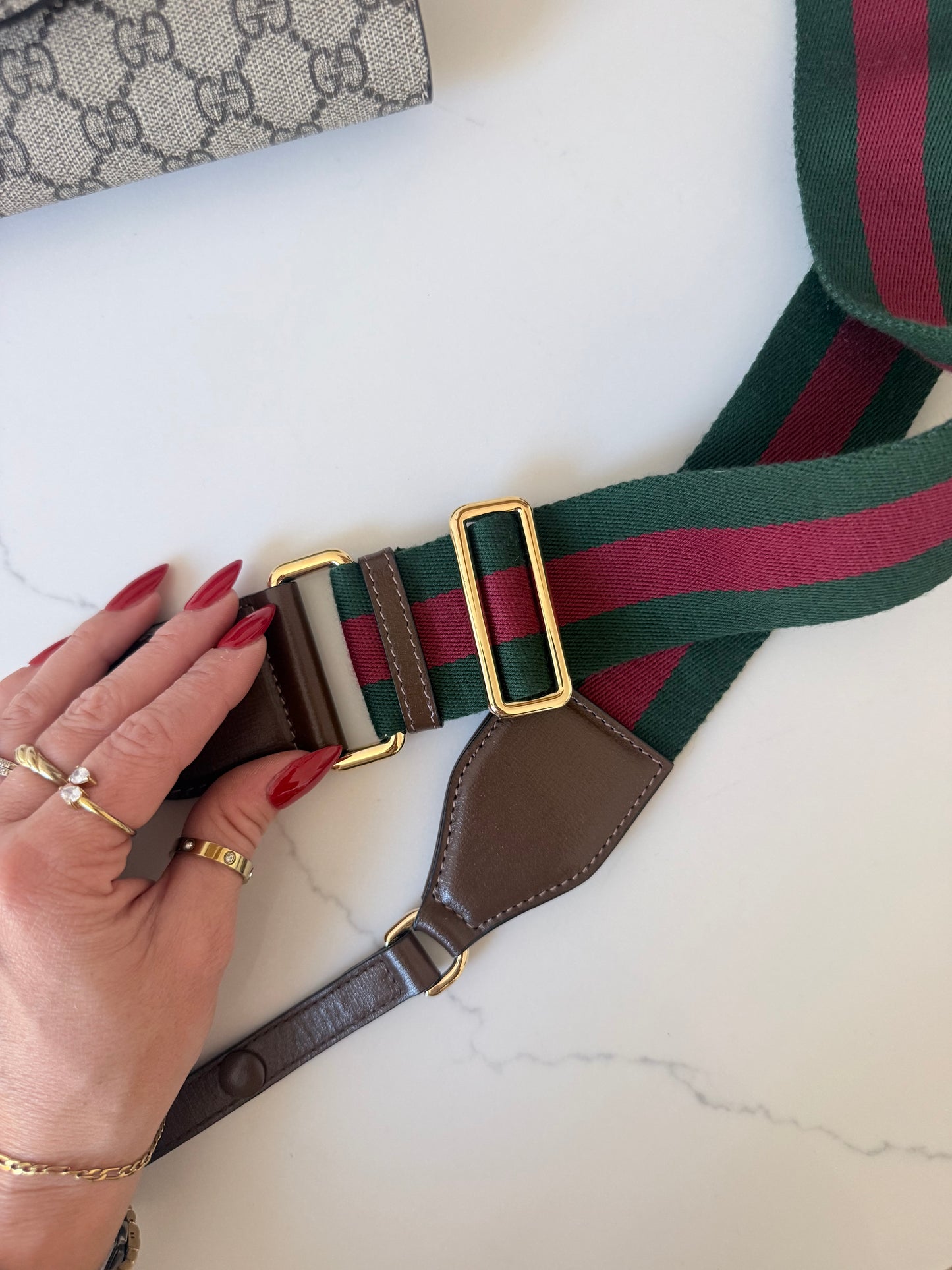 Gucci GG Supreme Monogram Small Horsebit 1955 Crossbody
