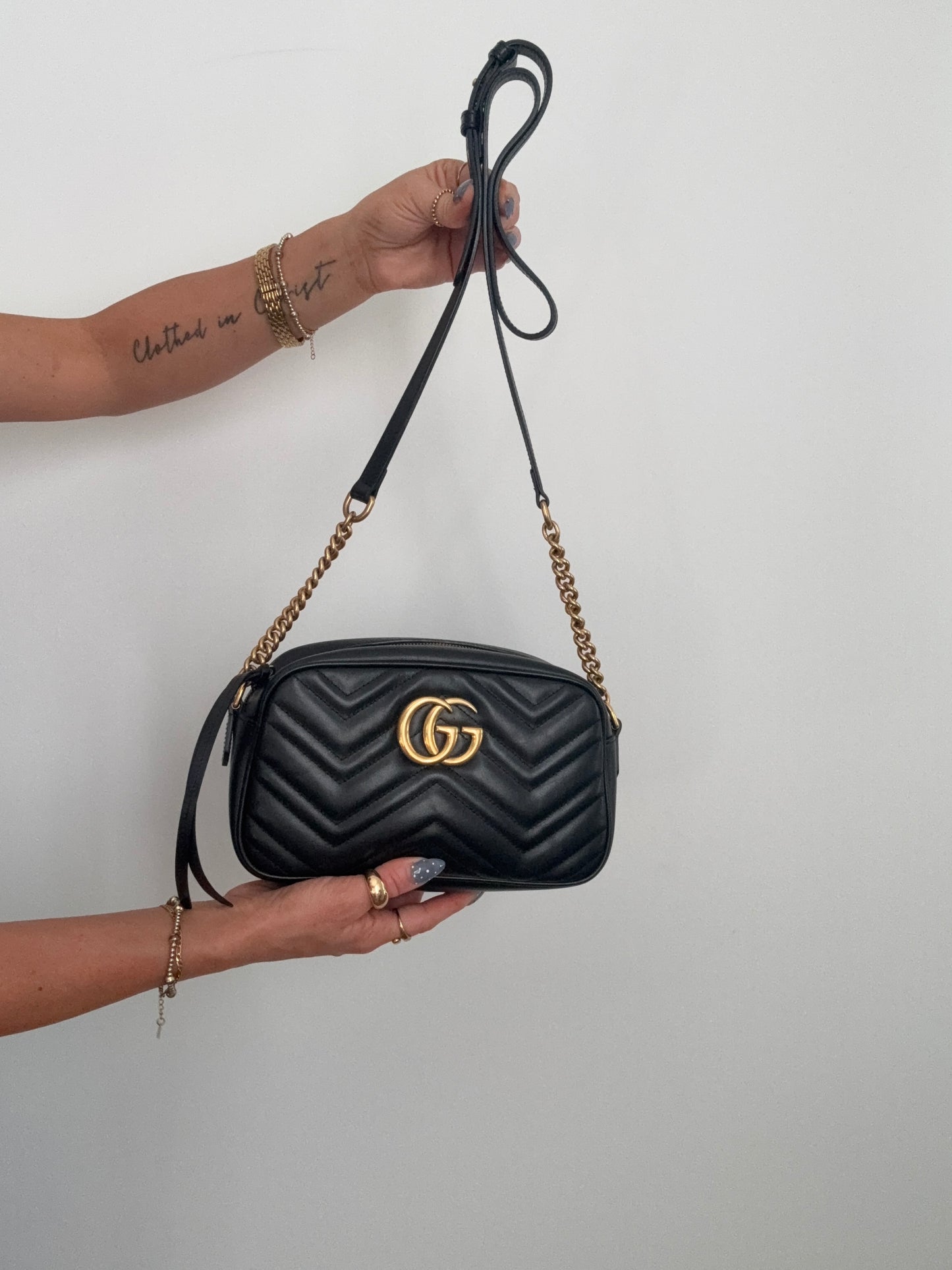 Black Gucci Marmont Camera Bag