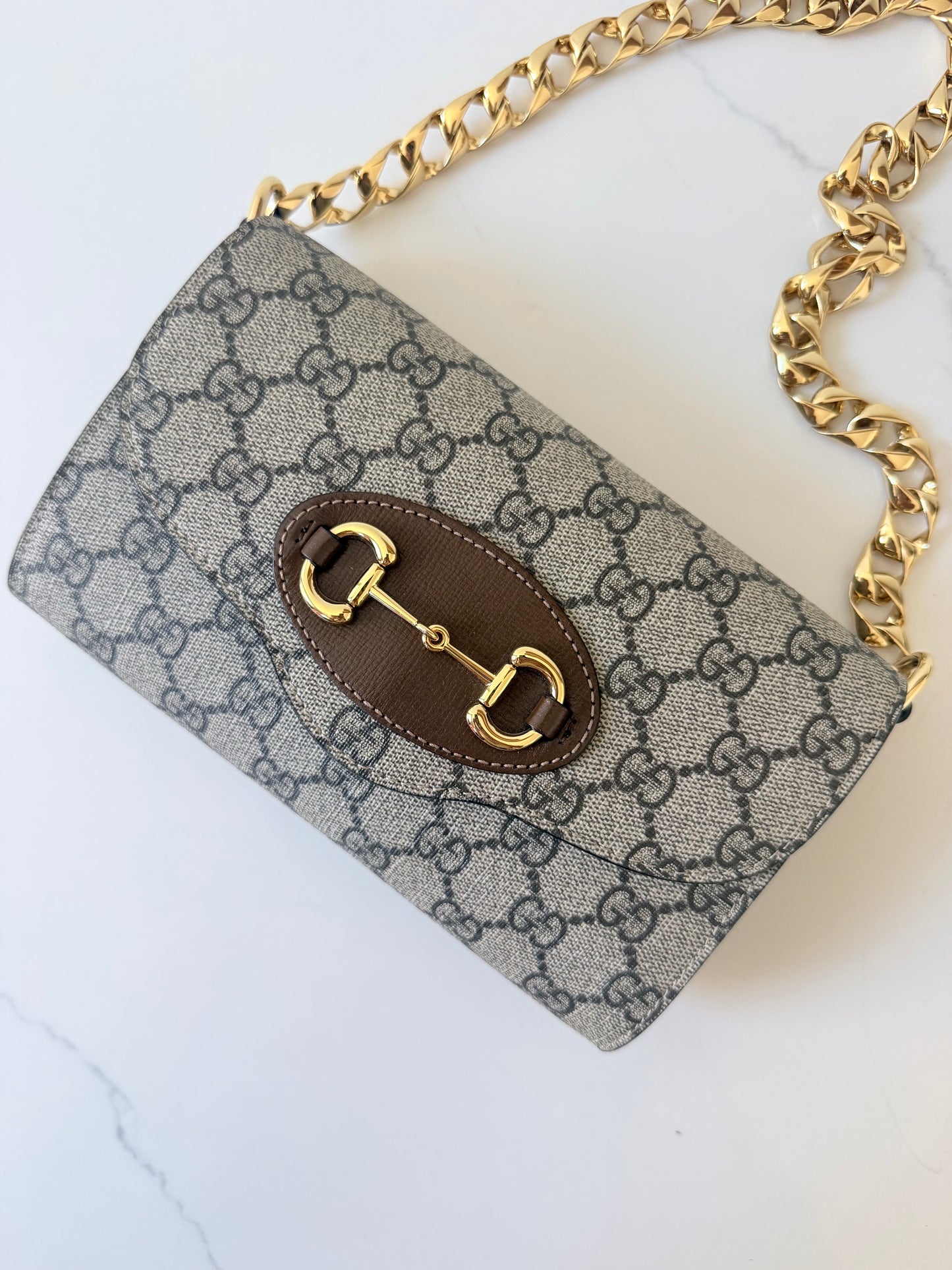 Gucci GG Supreme Monogram Small Horsebit 1955 Crossbody