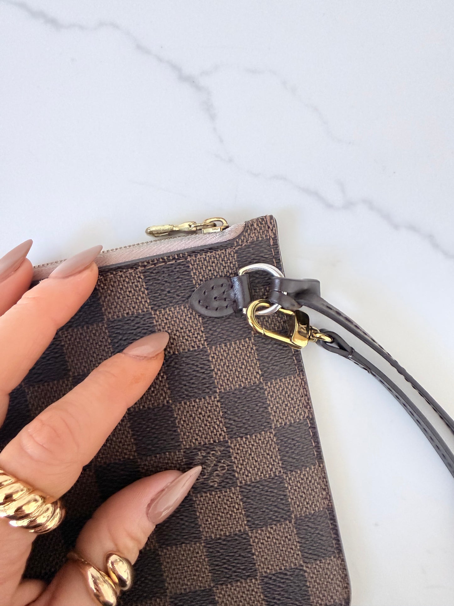 Louis Vuitton Wristlet Damier Ebene Ballerine