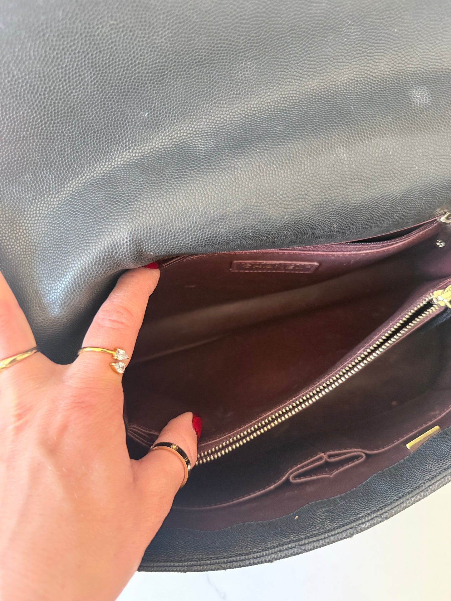 Chanel Caviar Quilted Medium Coco Handle Flap Black