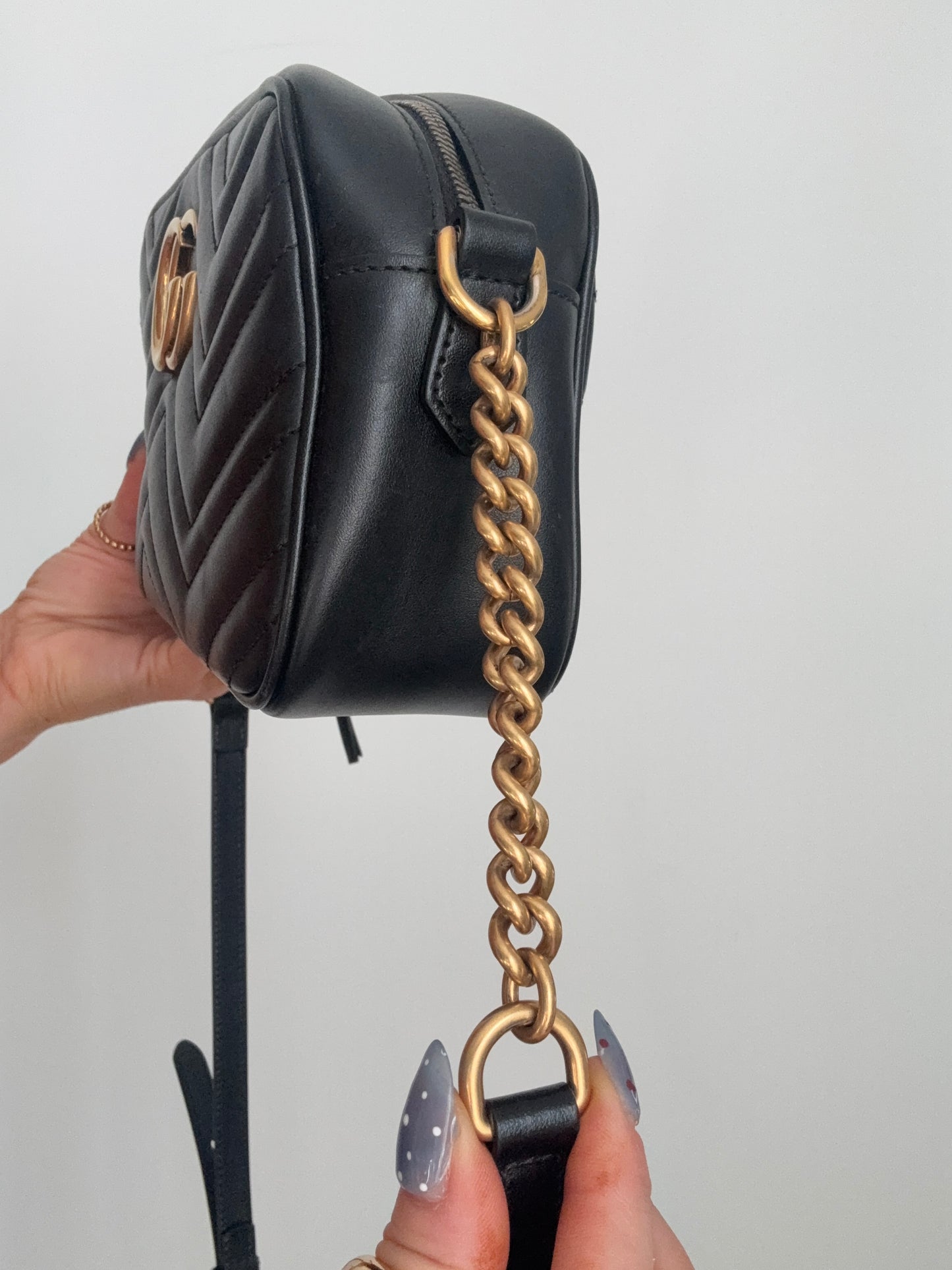 Black Gucci Marmont Camera Bag