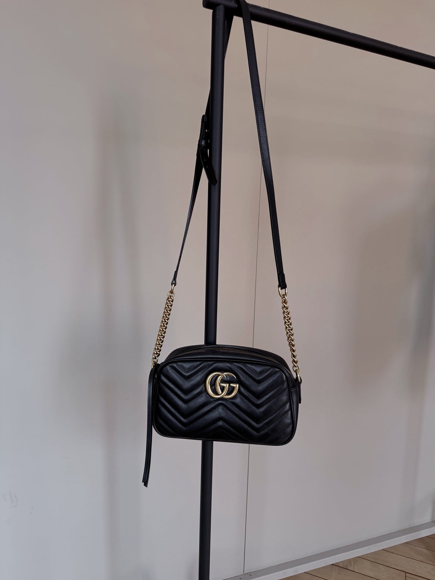 Black Gucci Marmont Camera Bag