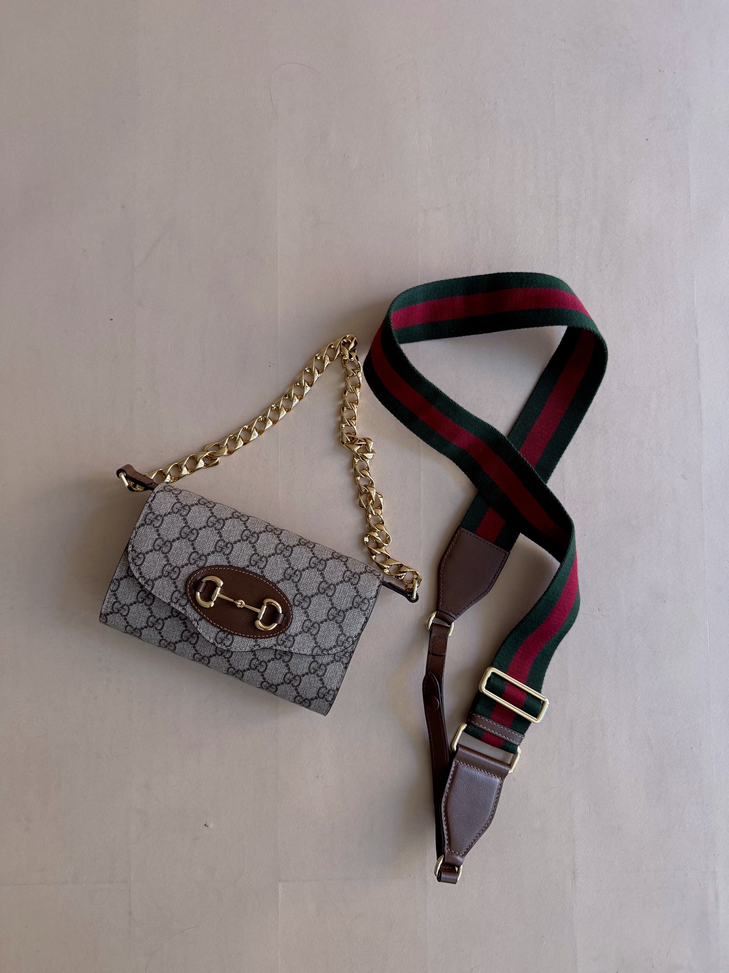 Gucci GG Supreme Monogram Small Horsebit 1955 Crossbody