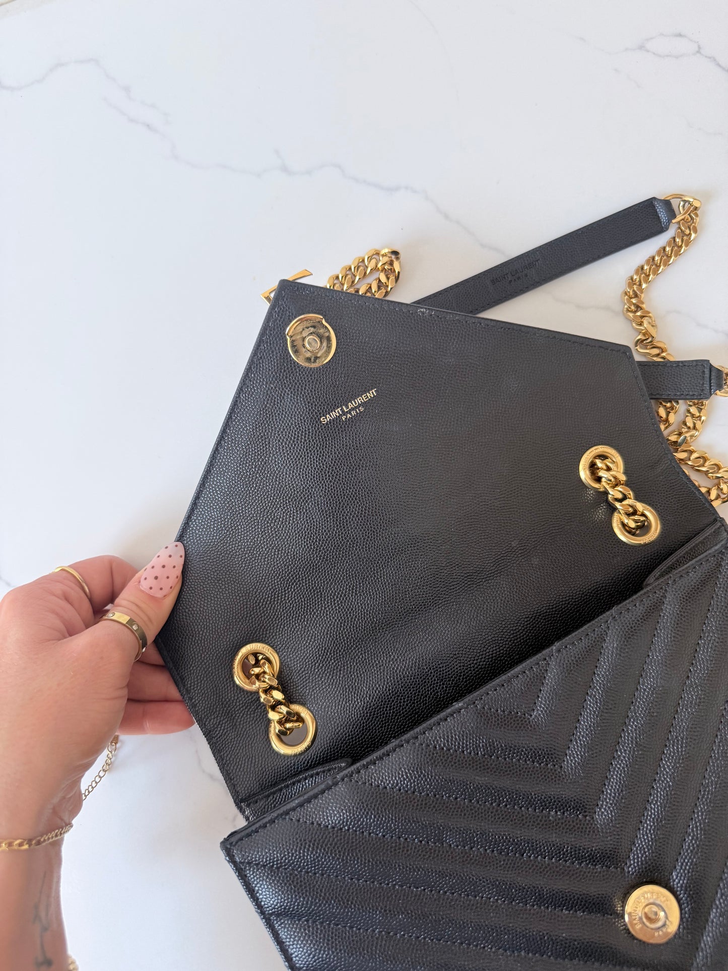 YSL Monogram Matelassé Envelope Chain Shoulder Bag