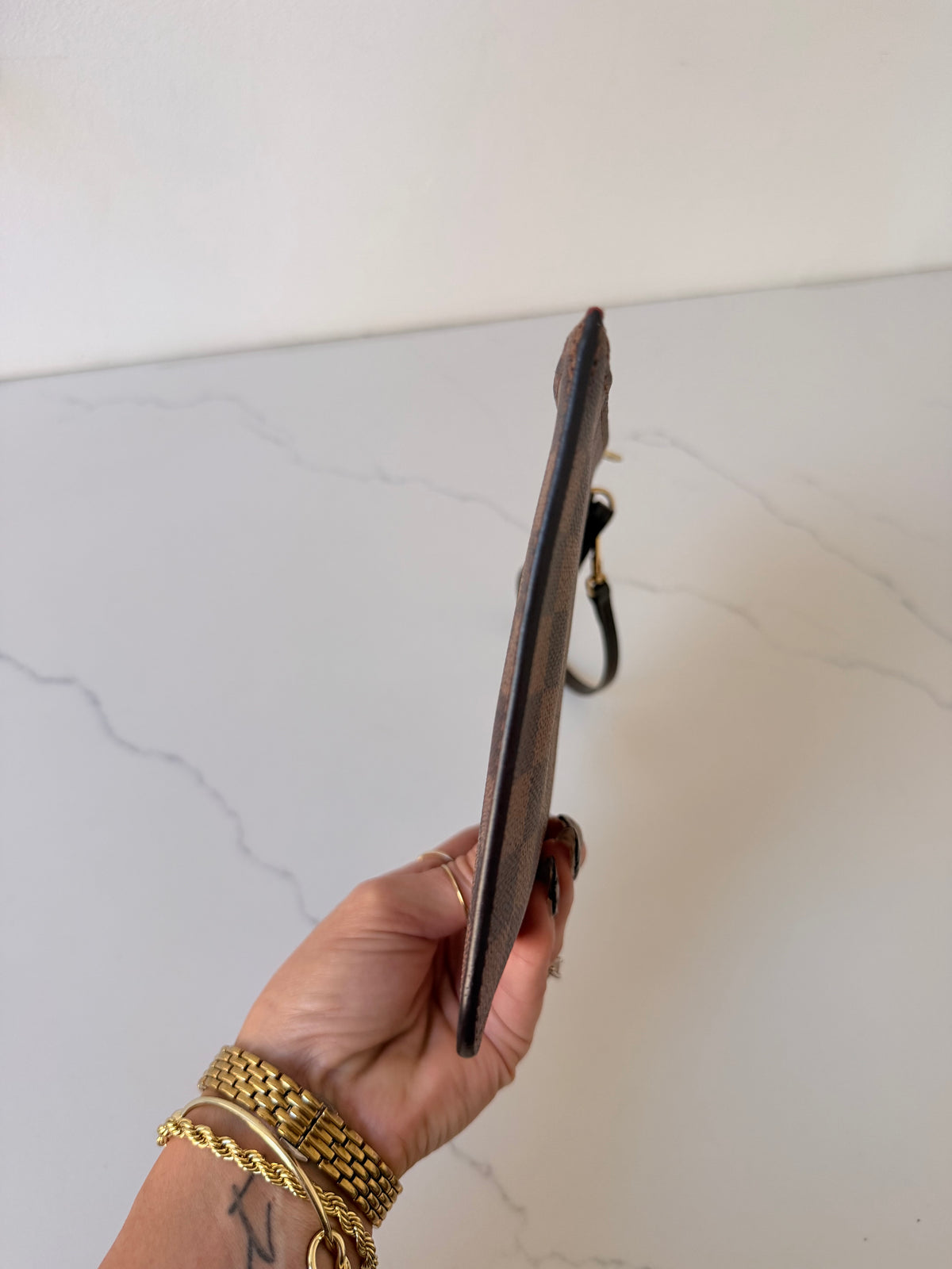 Louis Vuitton Neverfull Wristlet Damier Ebene
