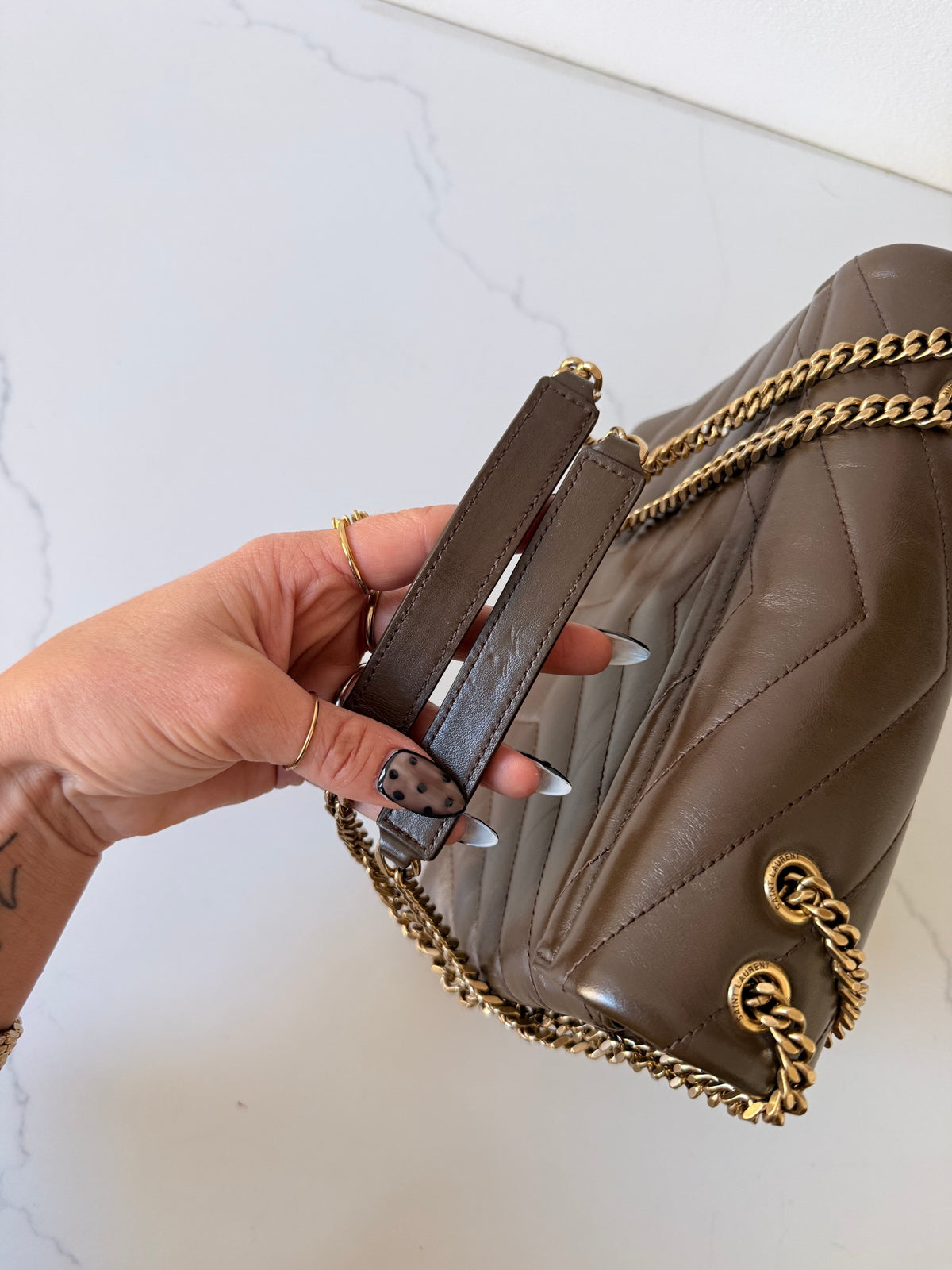 YSL Quilted LouLou Deep Hickory