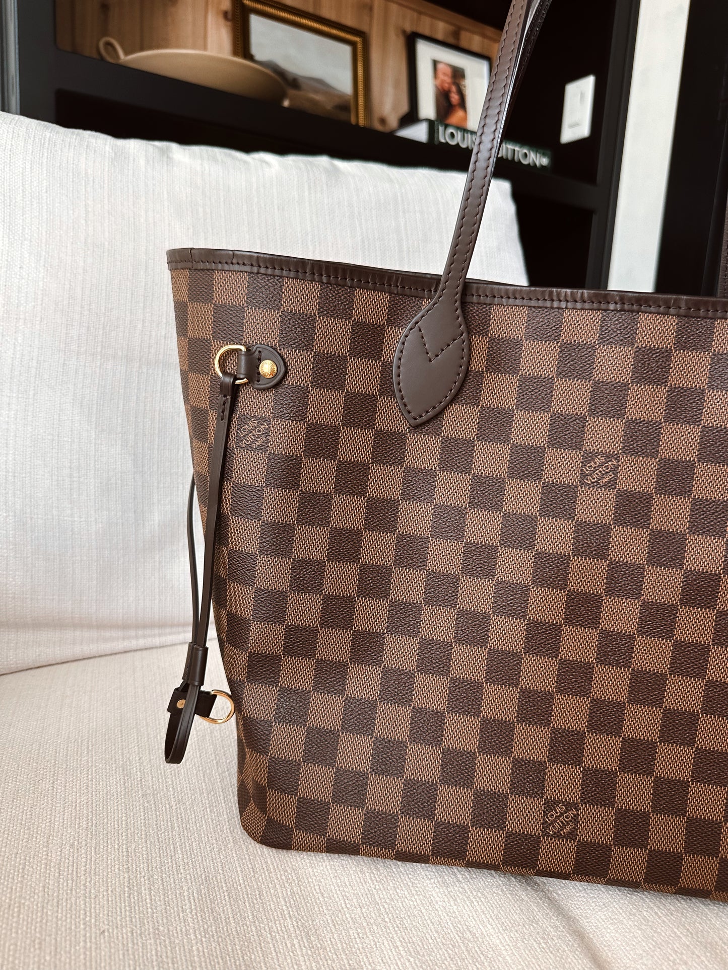 Louis Vuitton Neverfull MM Damier Ebene Rose Ballerine