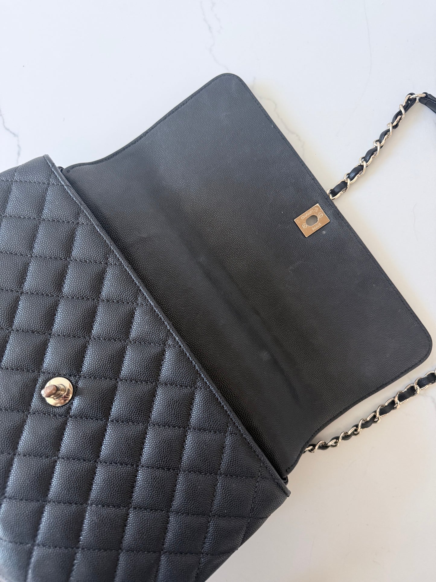 Chanel Caviar Quilted Medium Coco Handle Flap Black