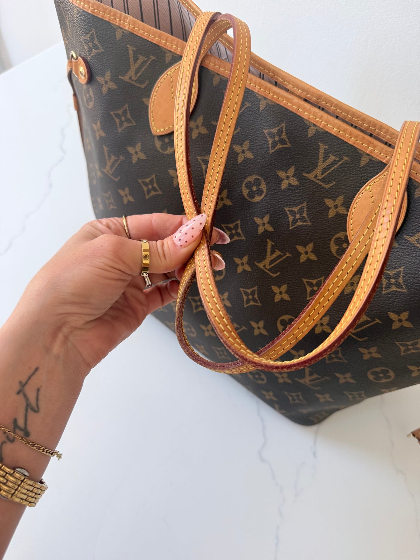 Louis Vuitton Neverfull MM iMonogram Rose Ballerine