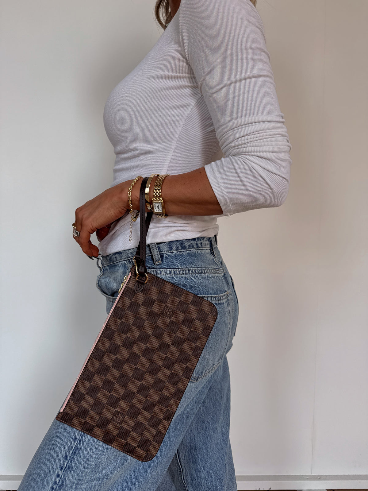 Louis Vuitton Wristlet Damier Ebene Ballerine
