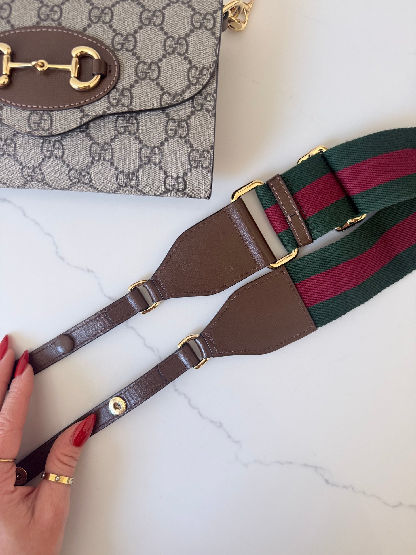 Gucci GG Supreme Monogram Small Horsebit 1955 Crossbody