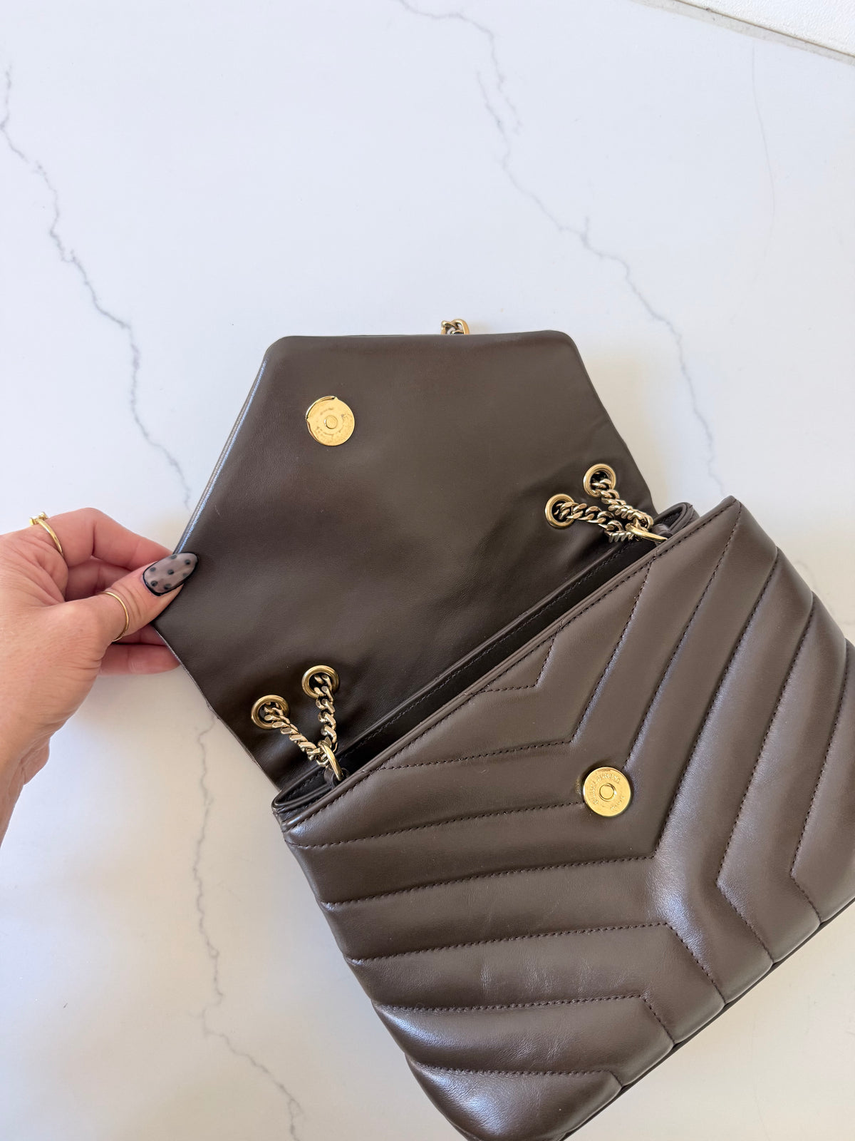 YSL Quilted LouLou Deep Hickory