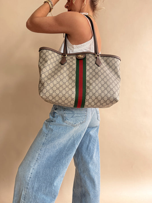 Gucci Ophidia GG Supreme Medium Canvas Tote
