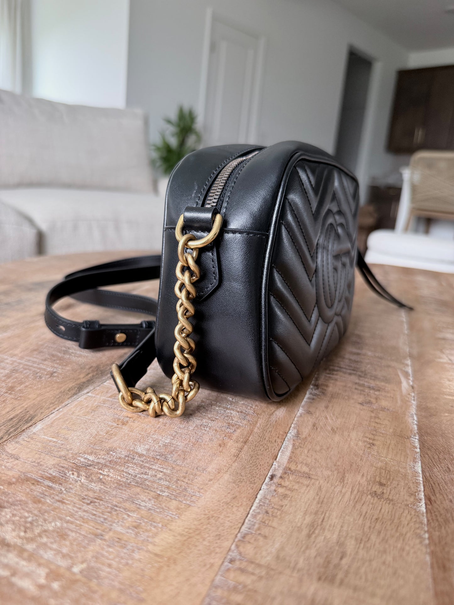 Black Gucci Marmont Camera Bag