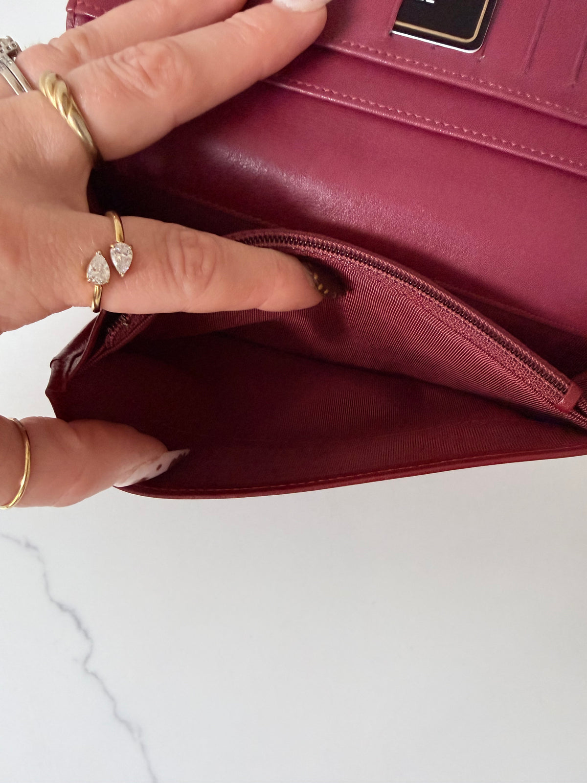 Chanel Burgundy Quilted Wallet