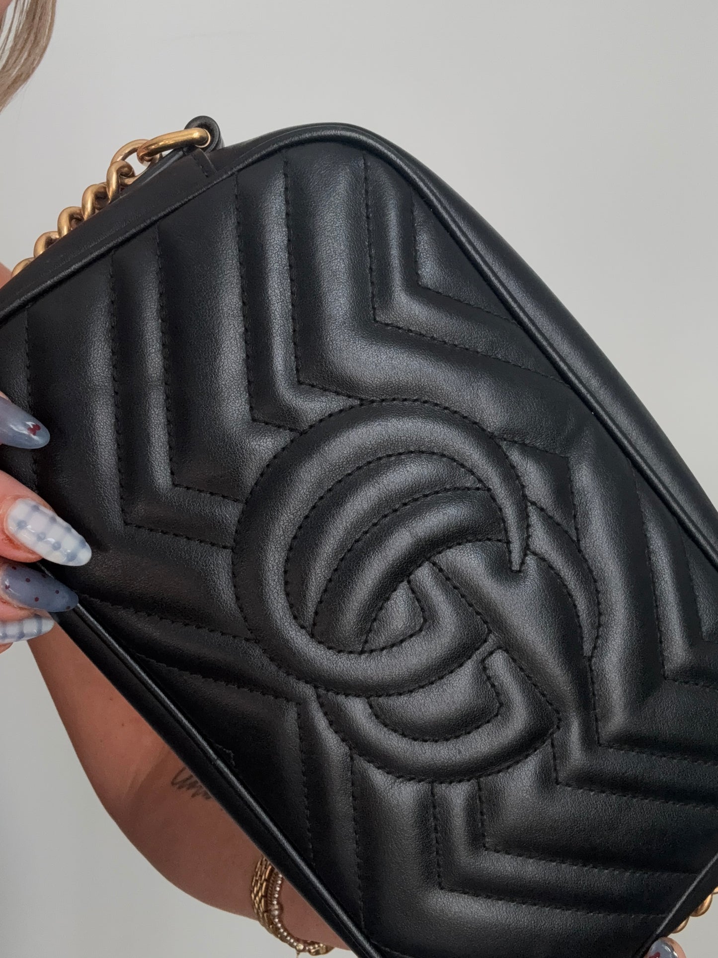 Black Gucci Marmont Camera Bag