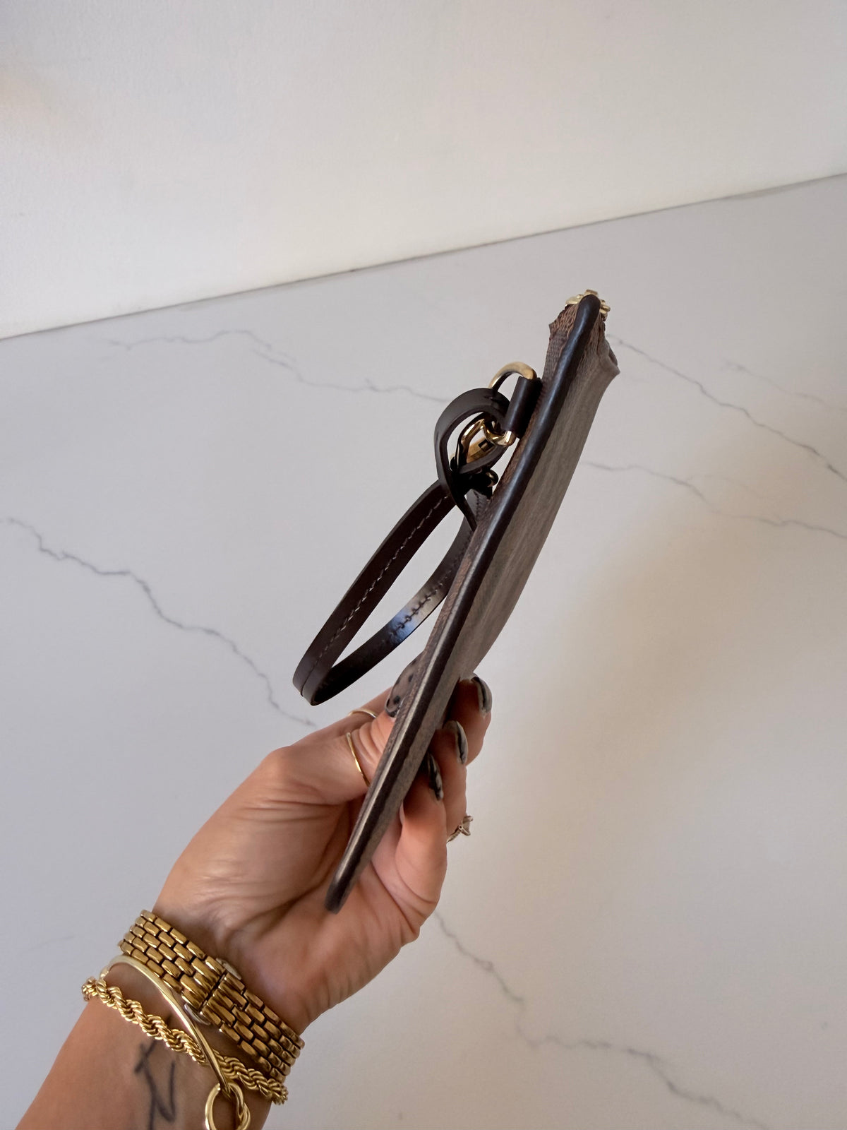 Louis Vuitton Neverfull Wristlet Damier Ebene