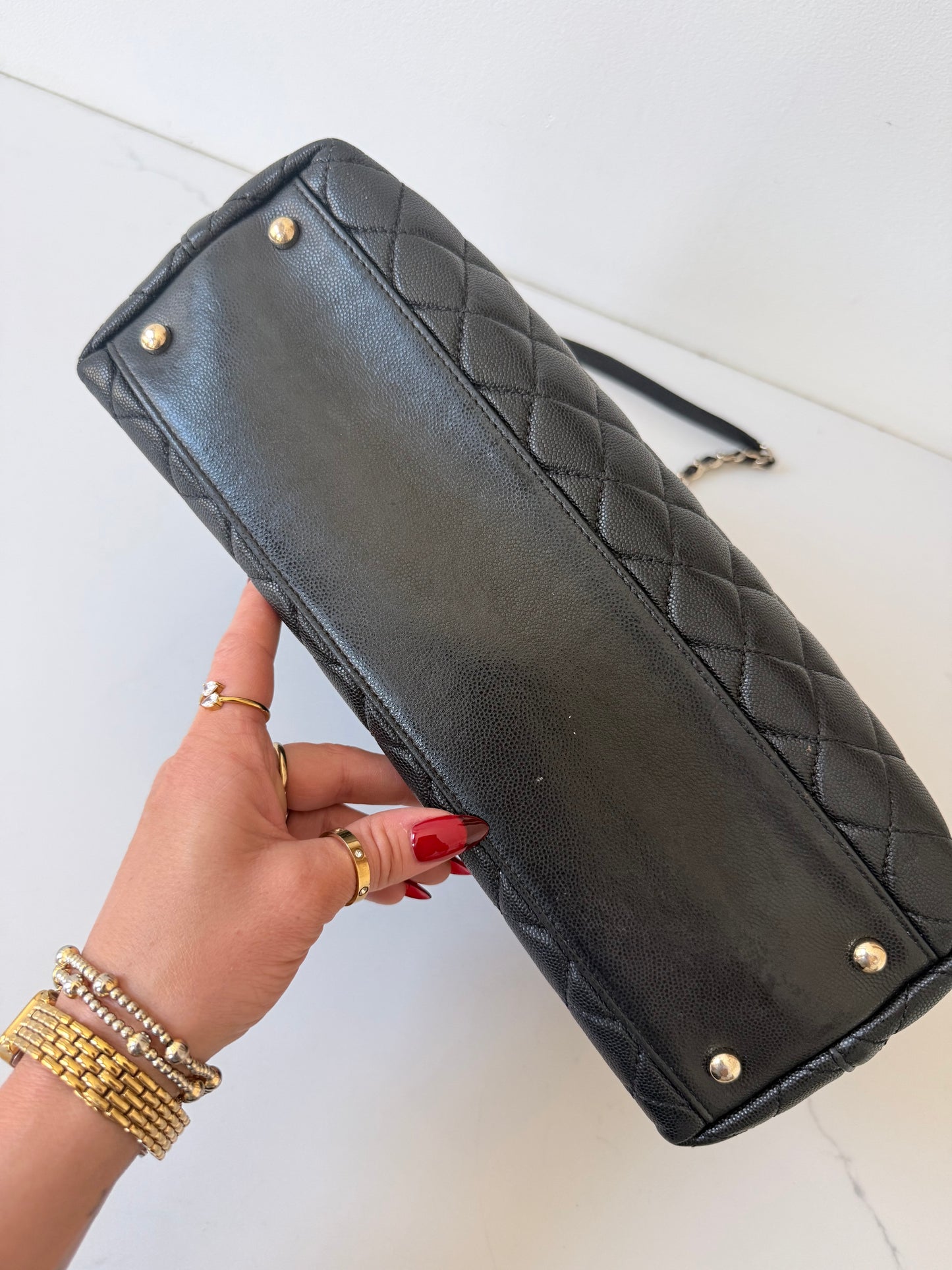 Chanel Caviar Quilted Medium Coco Handle Flap Black