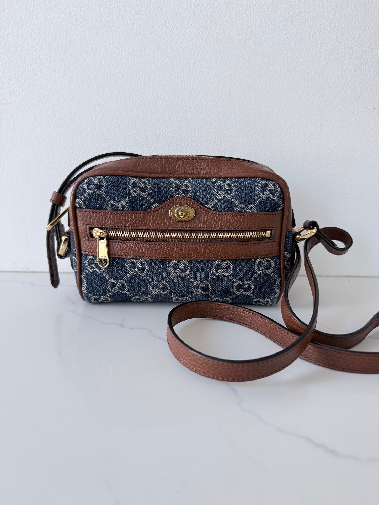 GUCCI Ophidia Shoulder Bag GG Denim Mini