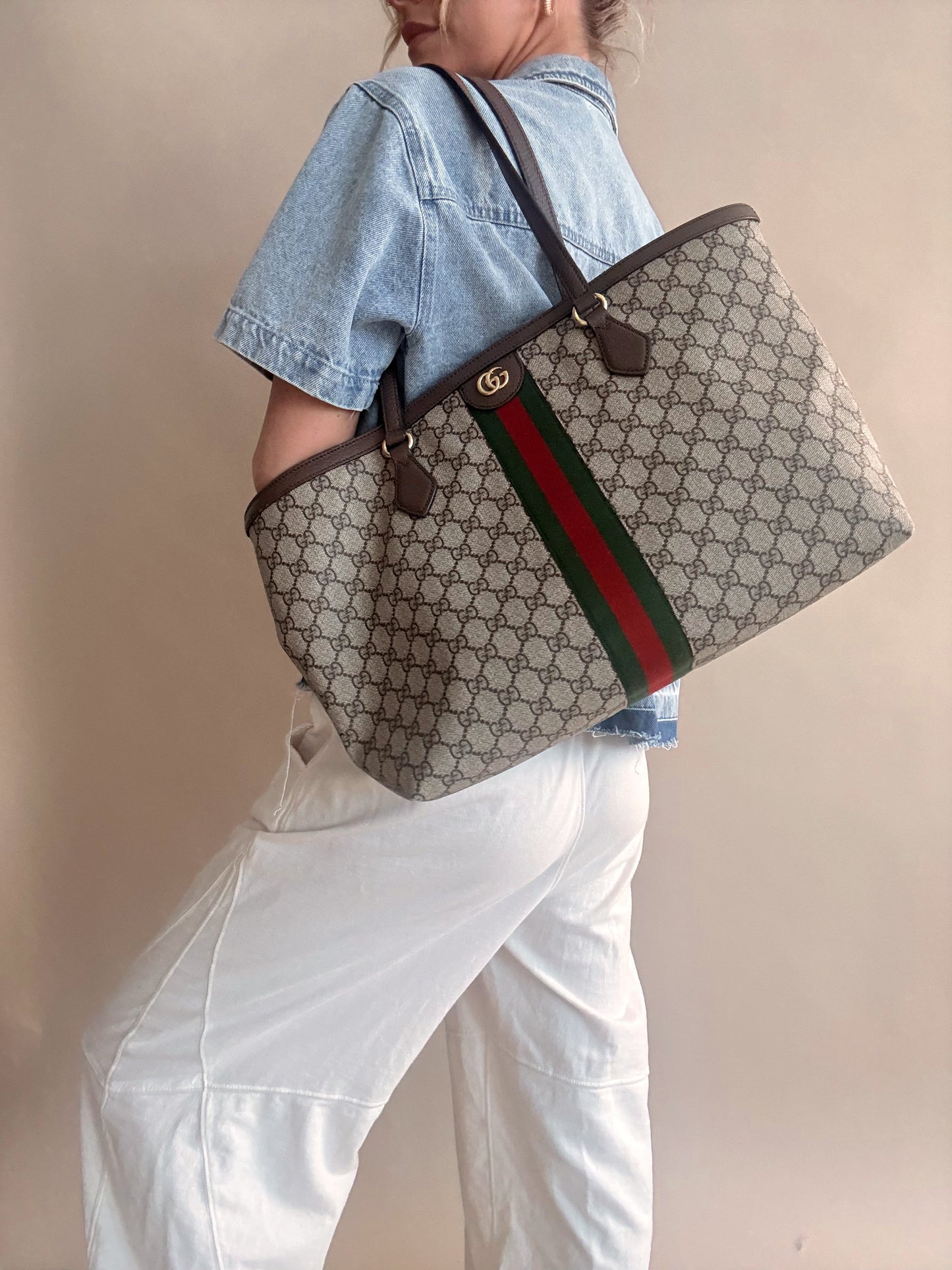Gucci Ophidia GG Supreme Medium Canvas Tote