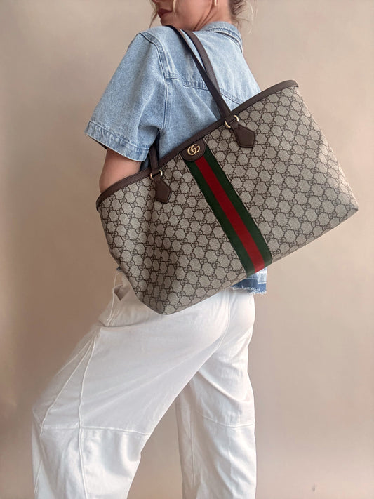 Gucci Ophidia GG Supreme Medium Canvas Tote
