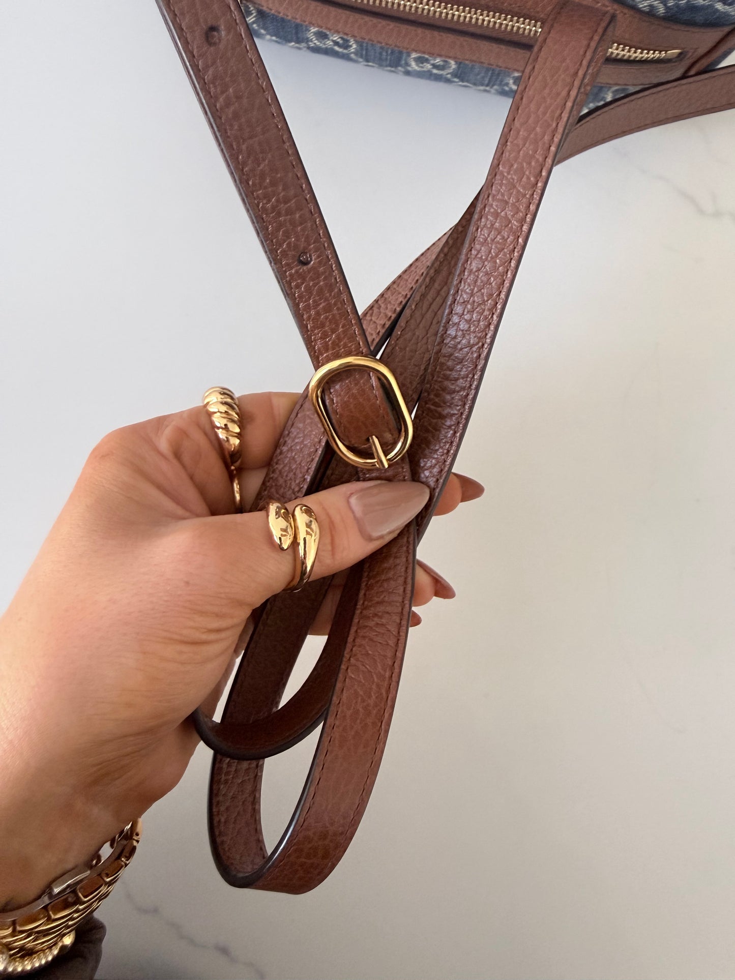 GUCCI Ophidia Shoulder Bag GG Denim Mini