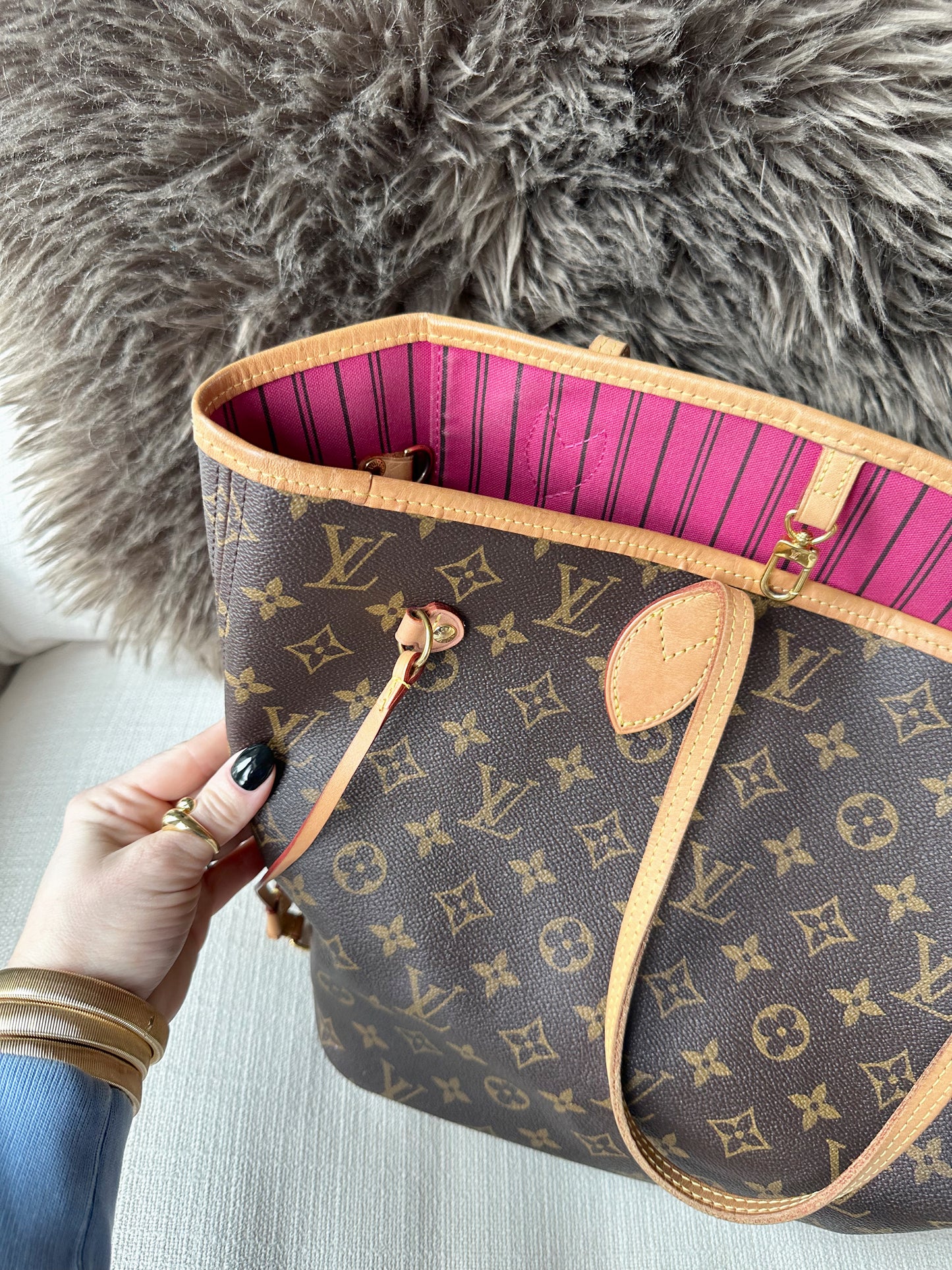 Louis Vuitton Monogram Neverfull MM Pivoine